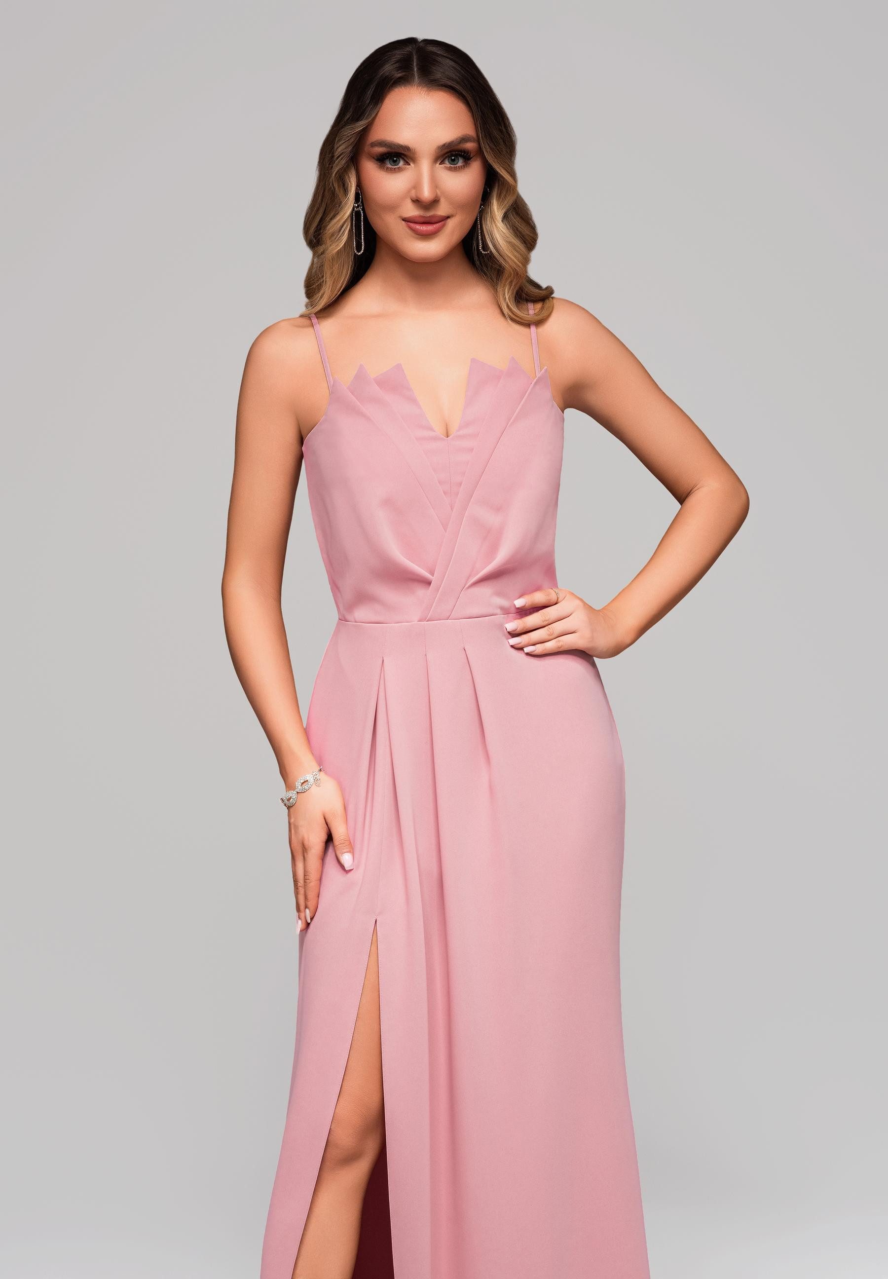 OMBRE Abendkleid Trägerloses Abendkleid mit Schlitz