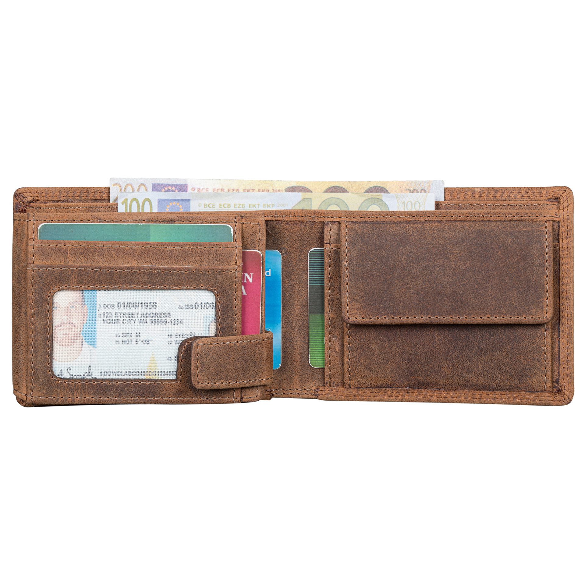 Benthill Geldbörse Herren Echt-Leder Geldbeutel RFID Großes Portemonnaie Mä günstig online kaufen