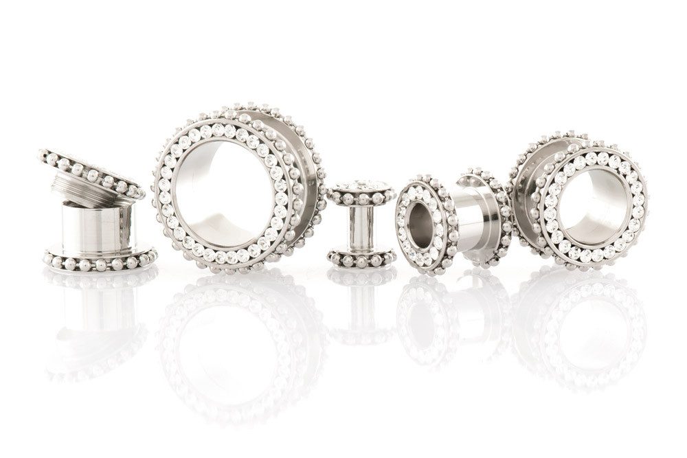 PIERCINGLINE Plug Chirurgenstahl Tunnel KRISTALL + günstig online kaufen