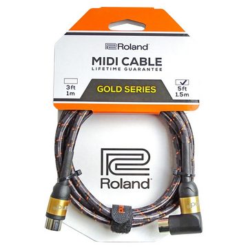 Roland Audio Roland RMIDI-G5A 1,5m MIDI-Kabel Winkel Gold Serie Audio-Adapter Midi zu Midi