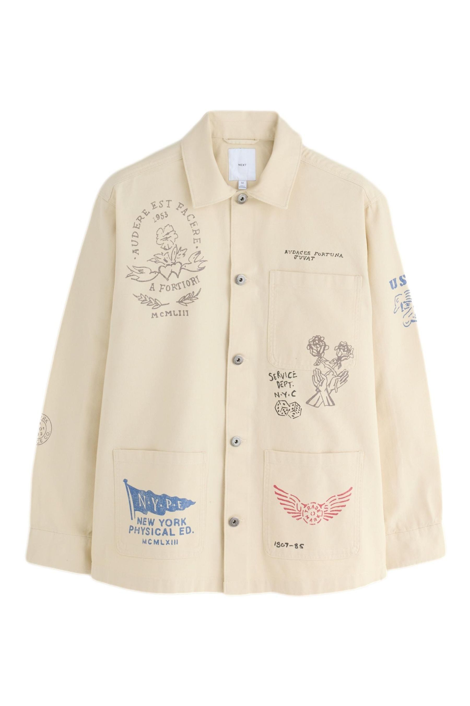 Hemdjacke Gemusterte Canvas-Hemdjacke