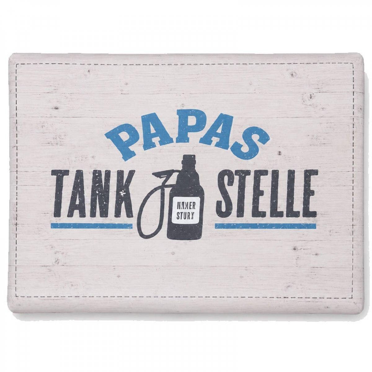 GILDE Kopfkissen Sitzpolster für Bierkästen Papa's Tankstelle