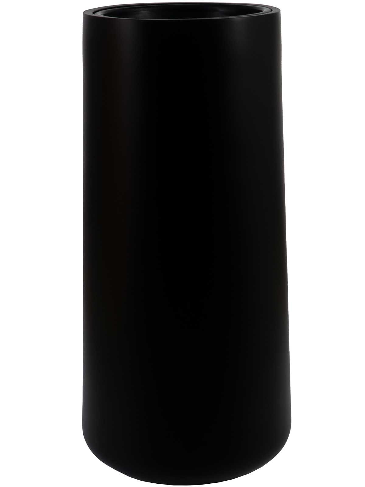 VIVANNO Pflanzkübel Fiberglas EKZITA Säule - Schwarz Matt (1 St), 38x80 cm