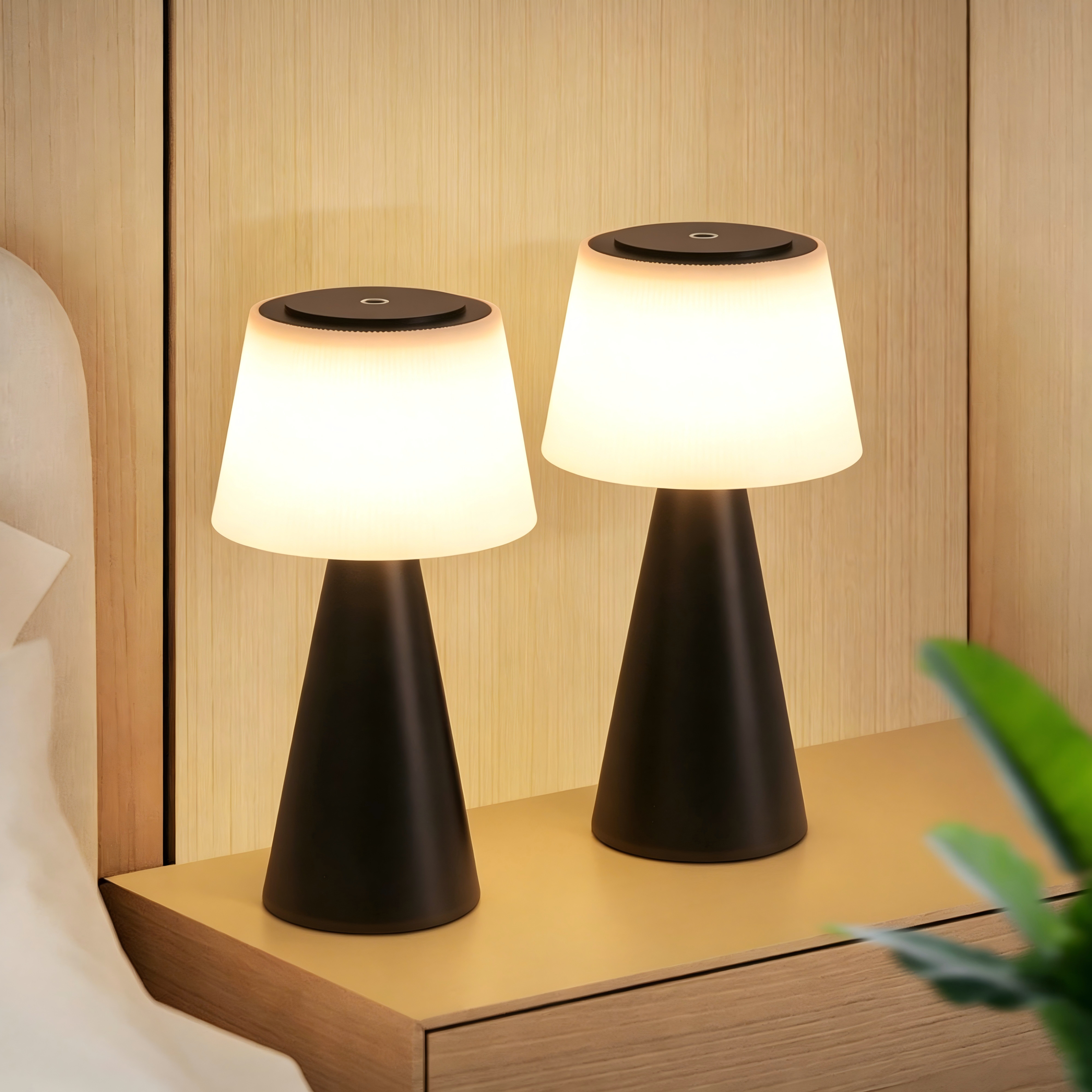 ZMH LED Tischleuchte Kabellos 3600mhA Dimmbar Tischlampe Modern Wohnzimmer Batterie, Augenschutz, Einfache Installtion, LED fest integriert, 3000-6500K, Touch Nachttischlampe mit USB Aufladbar Outdoor