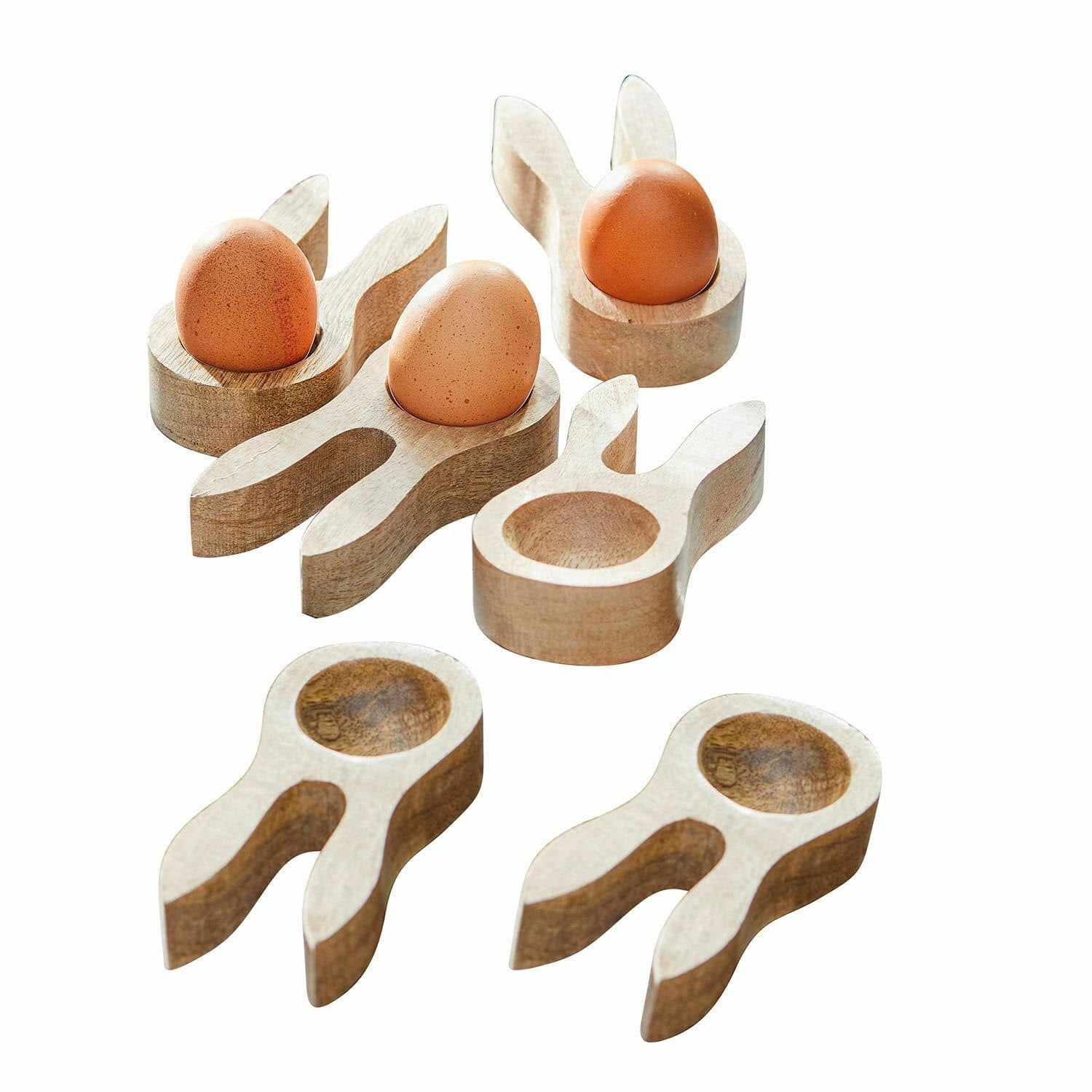 Mirabeau Geschirr-Set Eierbecher 6er Set Nante braun, Mangoholz (mangifera indica)