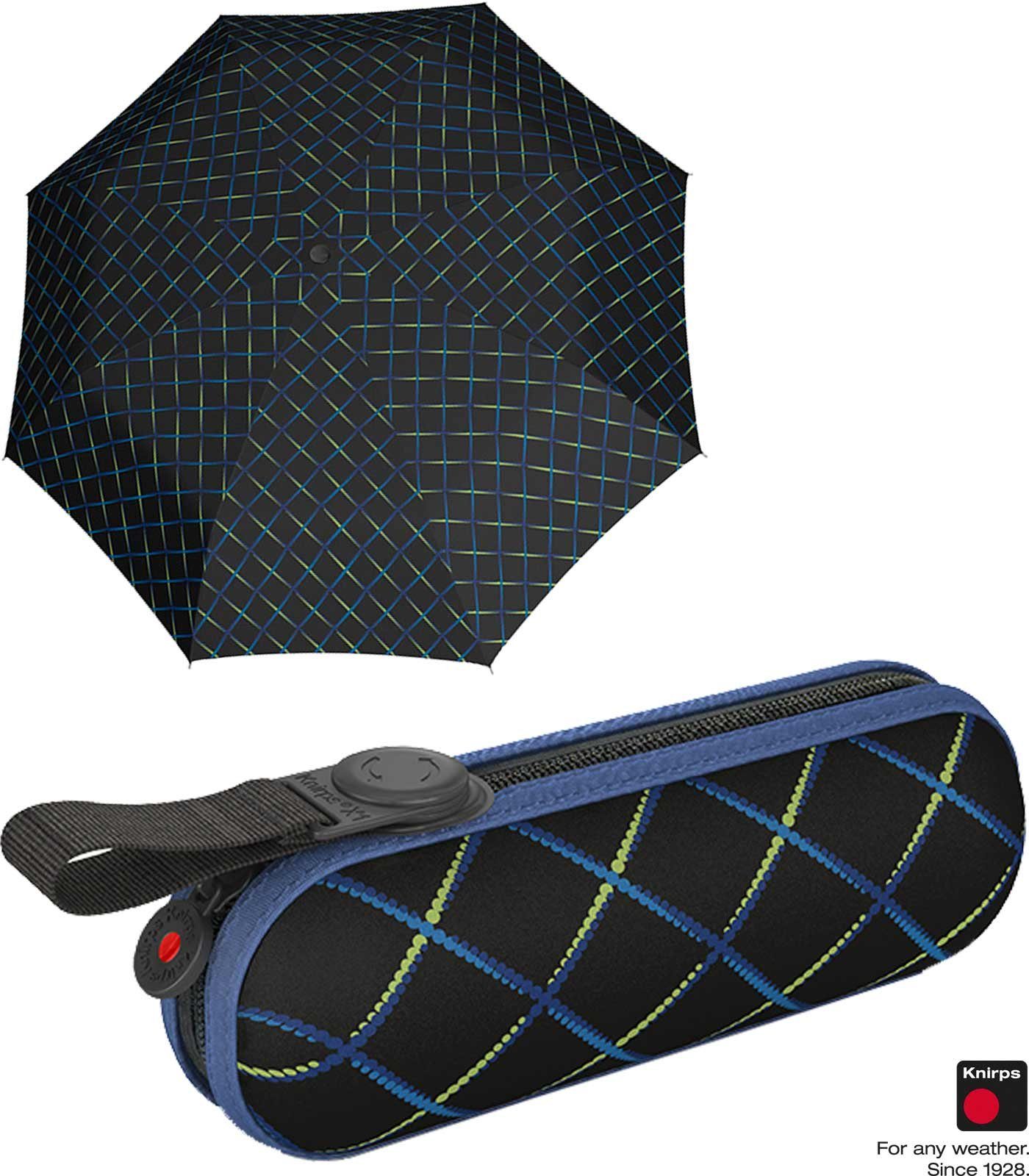 Knirps® Taschenregenschirm kleiner, Hard-Case-Etui durch für gut Schirm chains das Damen, kompakter geschützt leichter