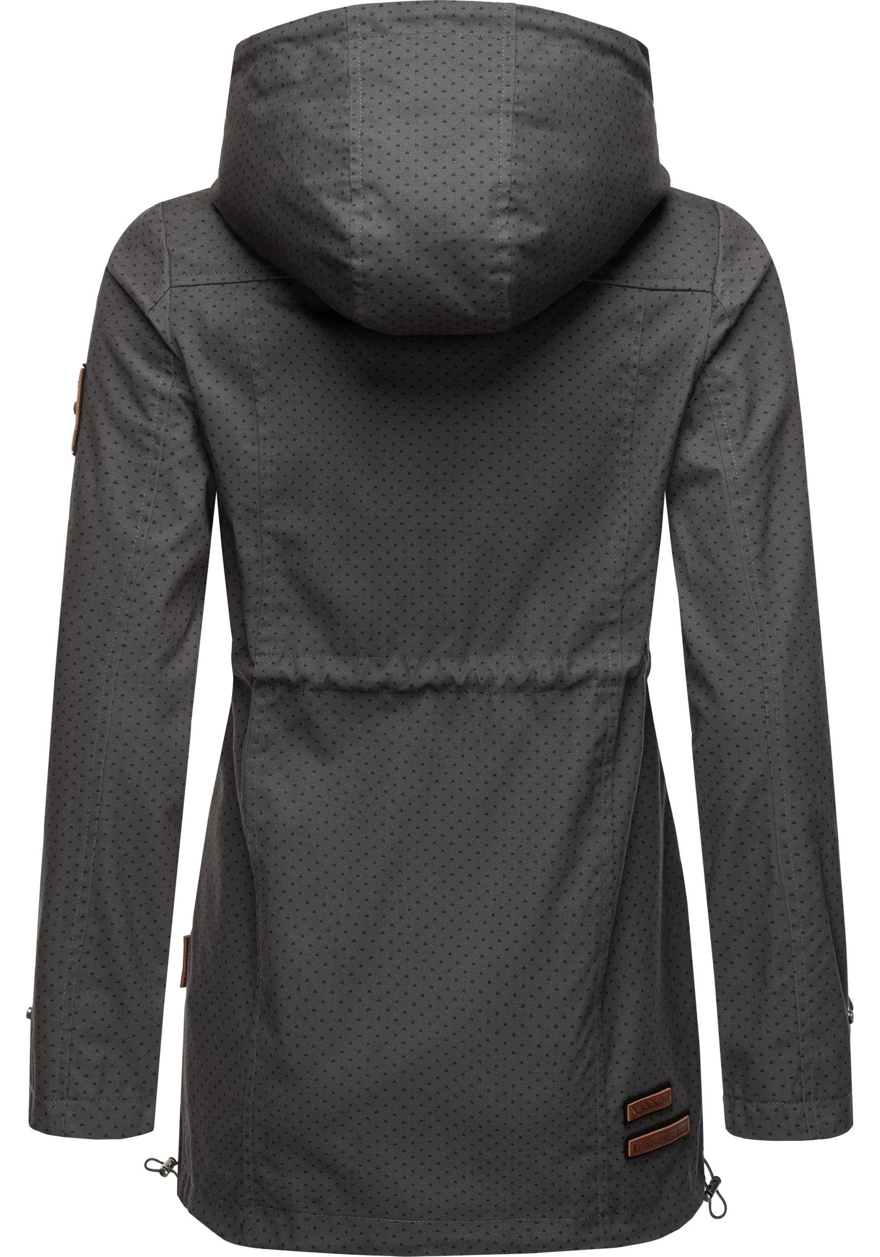 Marikoo Outdoorjacke Nyokoo modische Baumwoll Übergangsjacke mit großer Kapuze