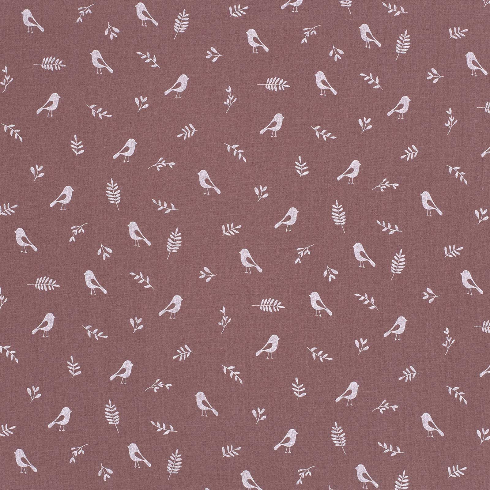 maDDma Stoff Musselin-Stoff bedruckte Vögel ab 50x130cm uni Mulltuch, 243 - mauve