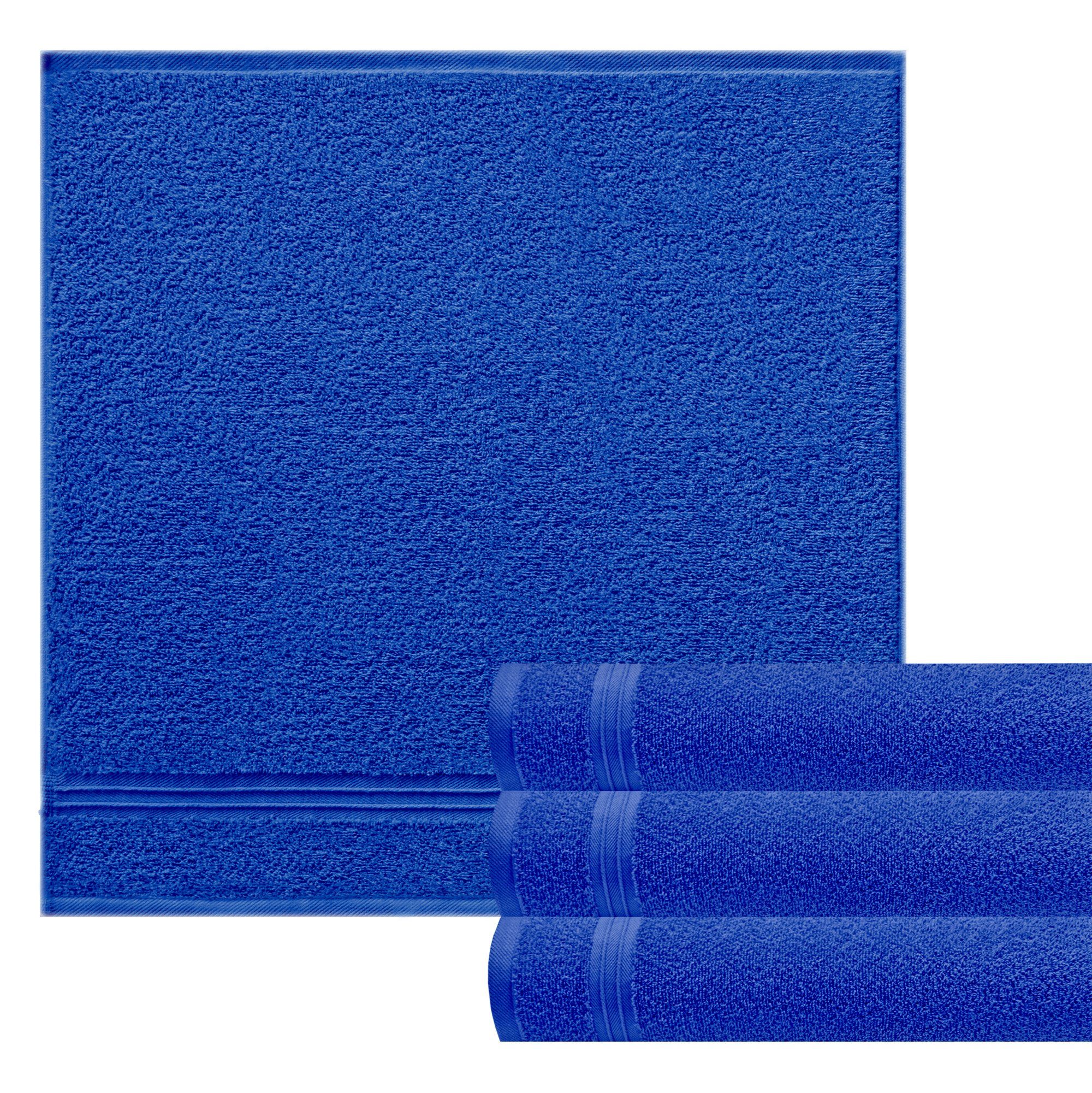 Küchenhandtücher (Spar-Set, blau 4-tlg), Blau Lashuma 50x50 Set Küchentücher, Königs Baumwolle Linz Handtuch Frottee, cm