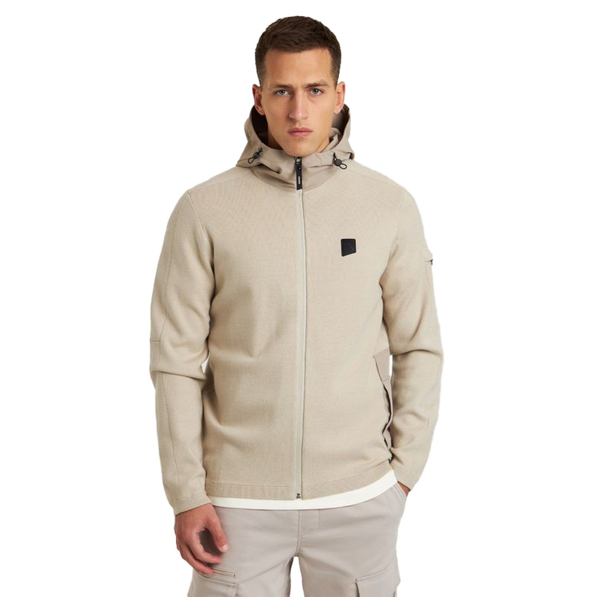 Kapuzenplüschjacke Lace Full-Zip Hoodie, natur