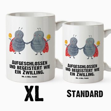 Mr. & Mrs. Panda Tasse Sternzeichen Zwilling - Weiß - Geschenk, XL Becher, Aszendent, spülma, XL Tasse Keramik, Großes Füllvolumen