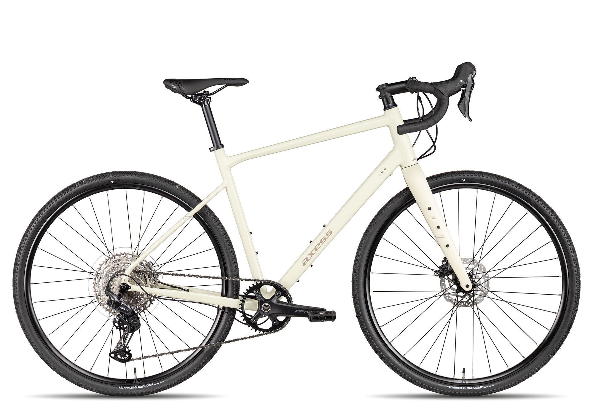 Axess Gravelbike CREED ADV, 12 Gang Shimano GRX RD-RX822, 12-Speed, Shadow Plus Schaltwerk, Kettenschaltung, hydraulische Scheibenbremse braun/beige
