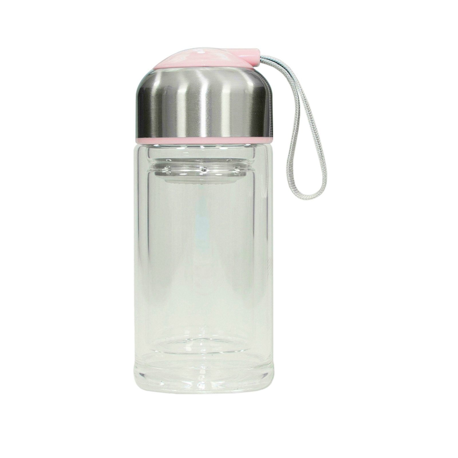 HTI-Line Trinkflasche Trinkflasche Glas Rosa