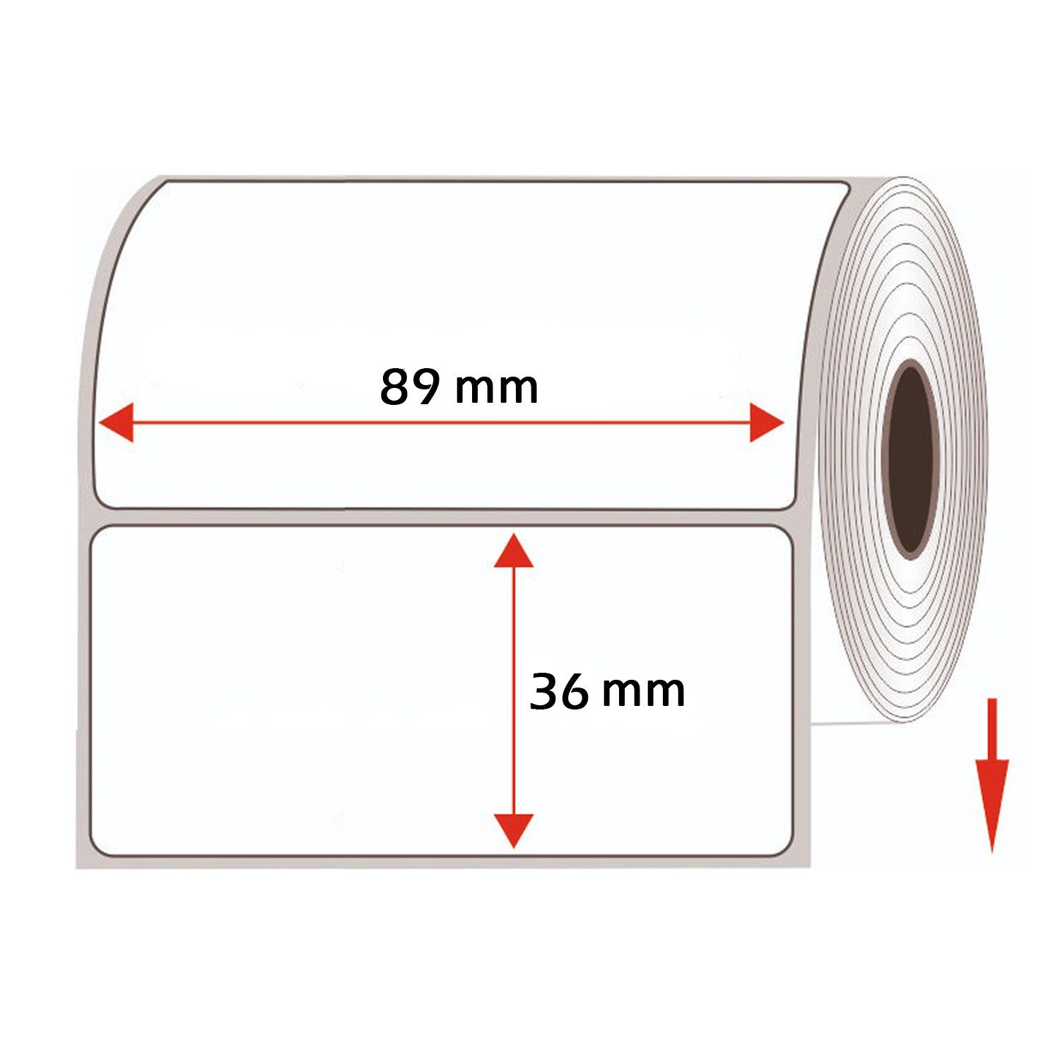 GoodMarkt Etiketten 89x36mm Selbstklebende Thermo Etiketten auf Rolle 1000 Labels, Adressetiketten Haushaltsetiketten Bedruckbar Aufkleber für Büro Küche – Bild 5 von 5