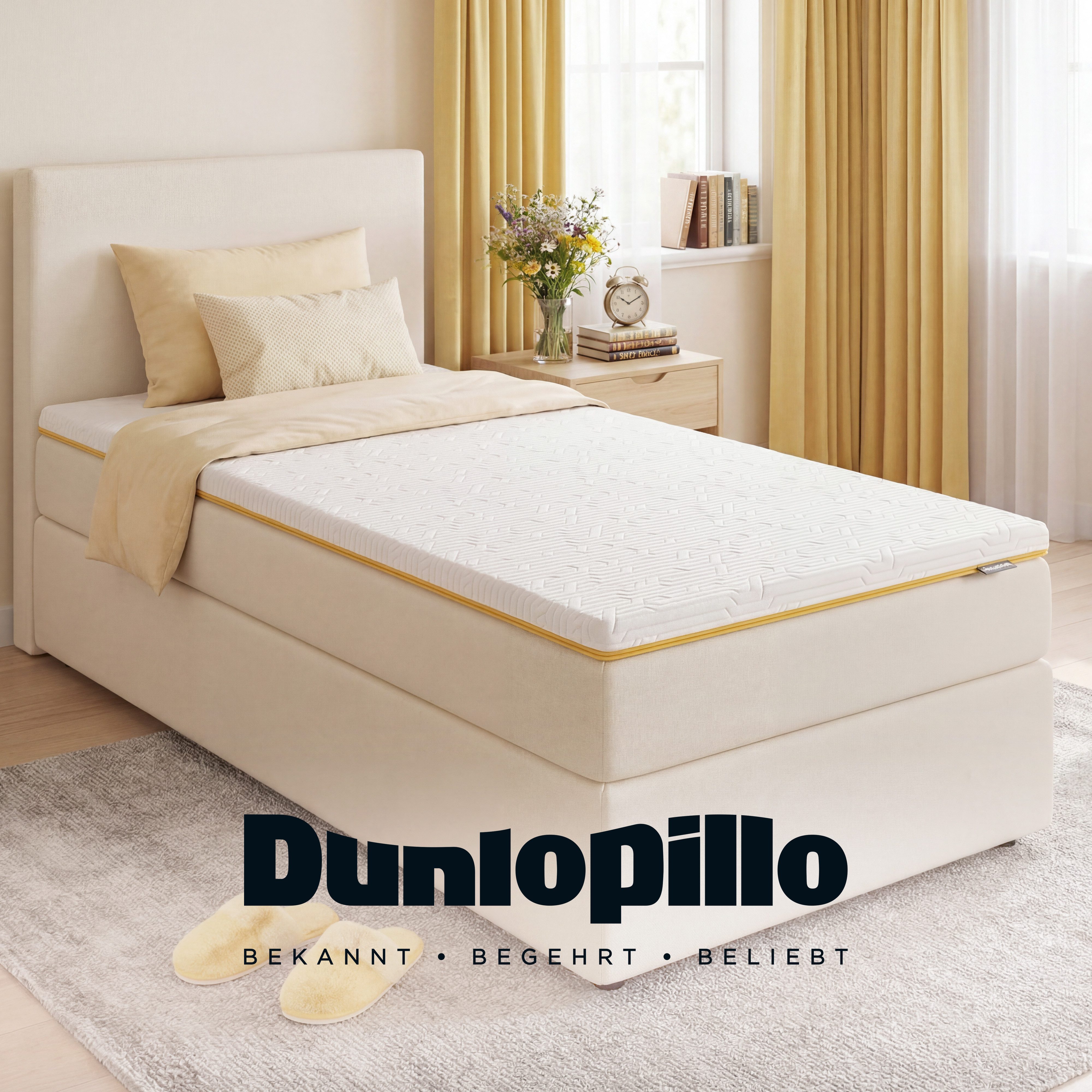 Dunlopillo, Topper Elements, Premium Viscotopper 90x200 & 140x200 cm & weitere Größen, 7 cm hoch, Viscoschaum, Matratzentopper Made in EU Geeignet für Boxspringbetten