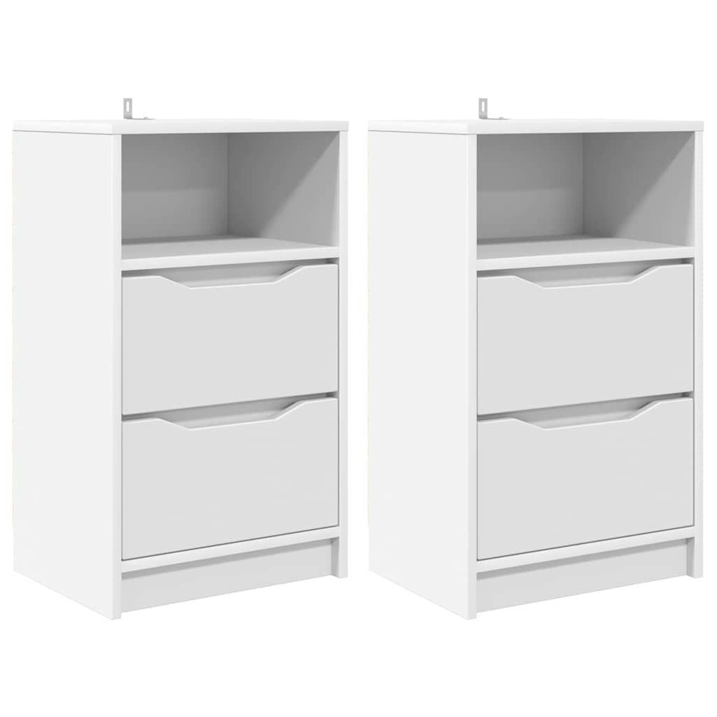 Nachttisch Nachttische 2 pcs Weiß 40 x 30 x 467 cm Holzwerkstoff