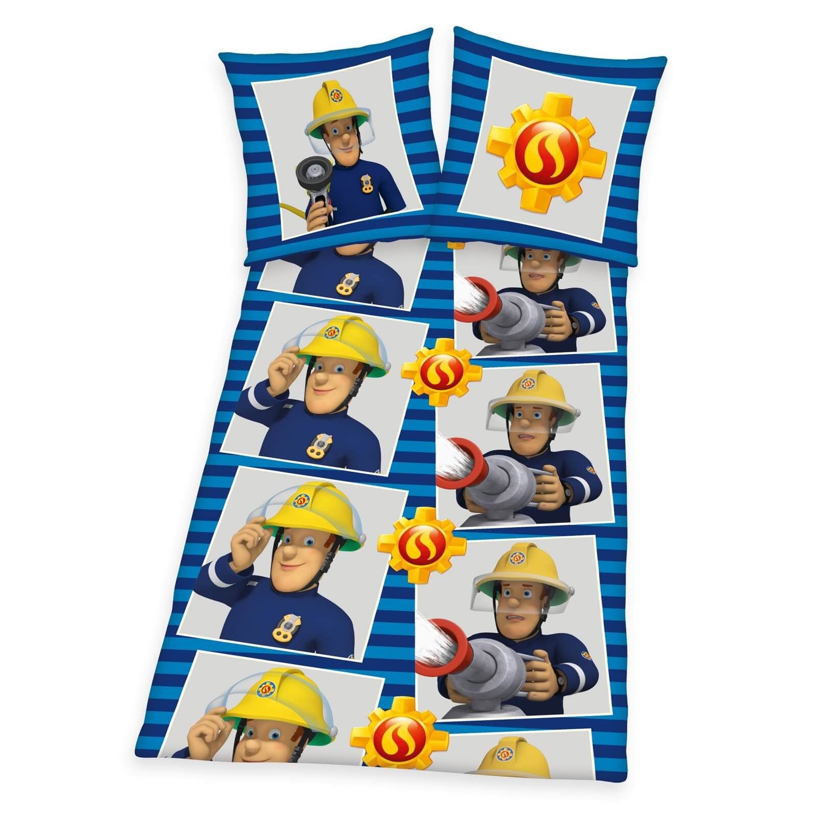 Kinderbettwäsche »Feuerwehrmann Sam - Bettwäsche-Set in Feinbiber von  Herding, 135x200 & 80x80 cm«, Feuerwehrmann Sam, 65% Baumwolle / 35%  Polyester online kaufen | OTTO