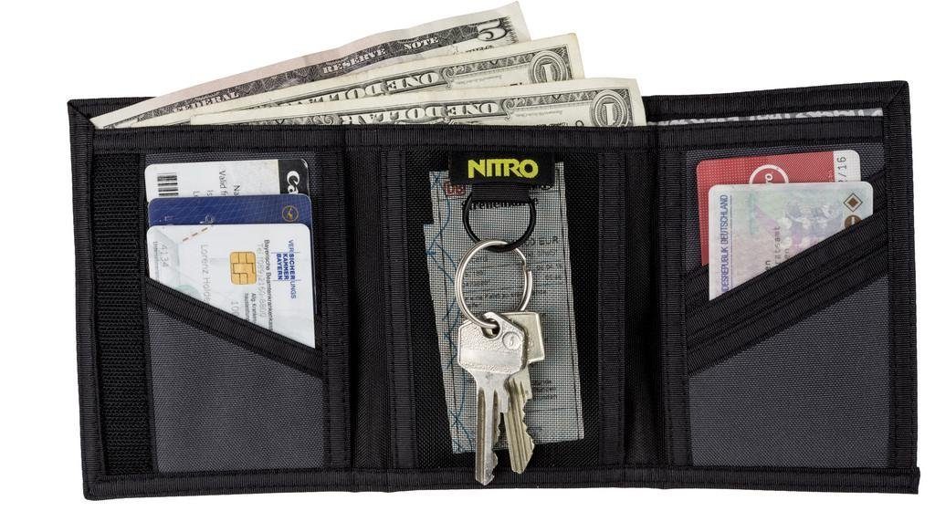 Kartenfächern 6 Wallet, Black, Fahrkartenfach NITRO und Mit Geldbörse