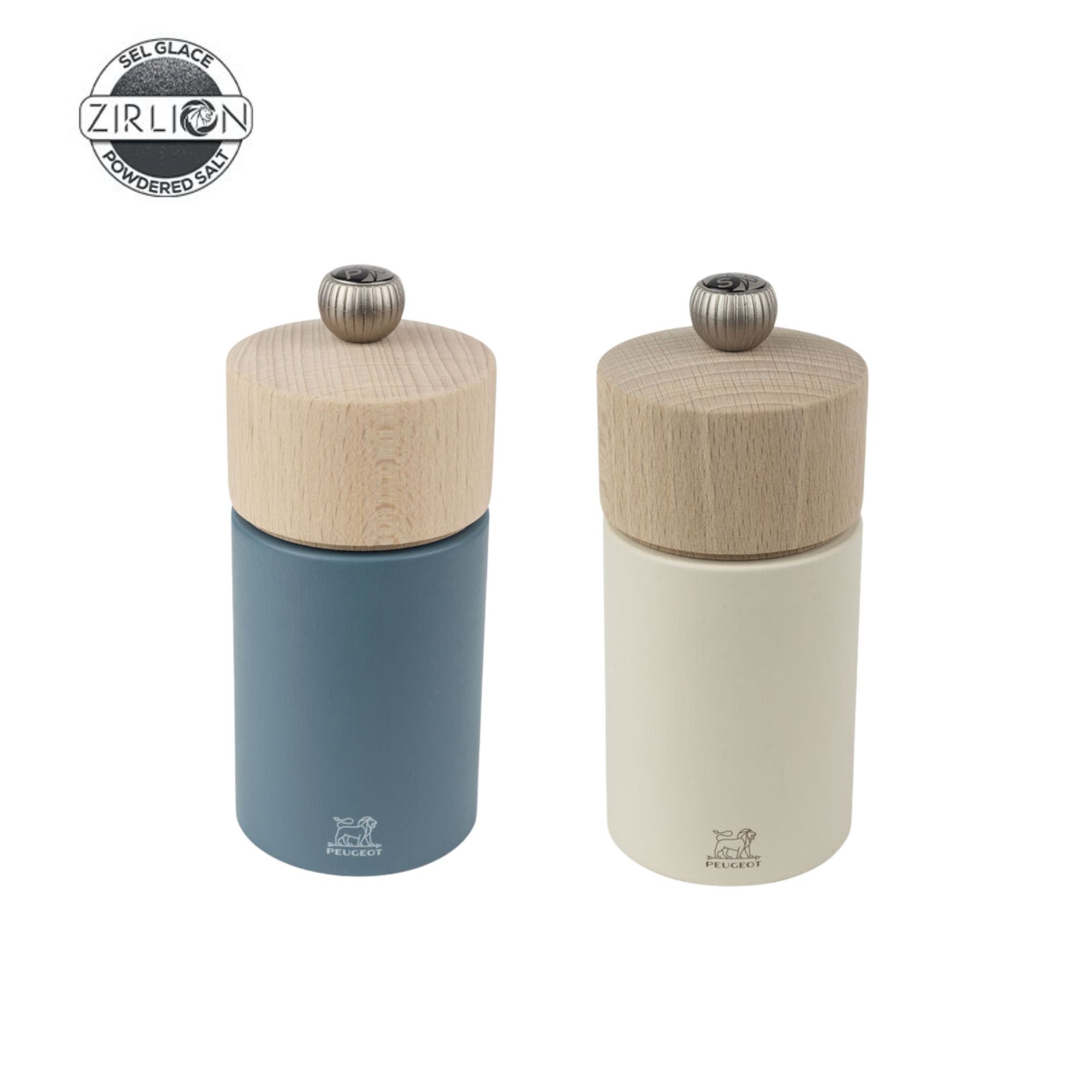 PEUGEOT Salz-/Pfeffermühle BOREAL 12cm Blau Buchenholz Stahl Zirkonia Mahlwerk