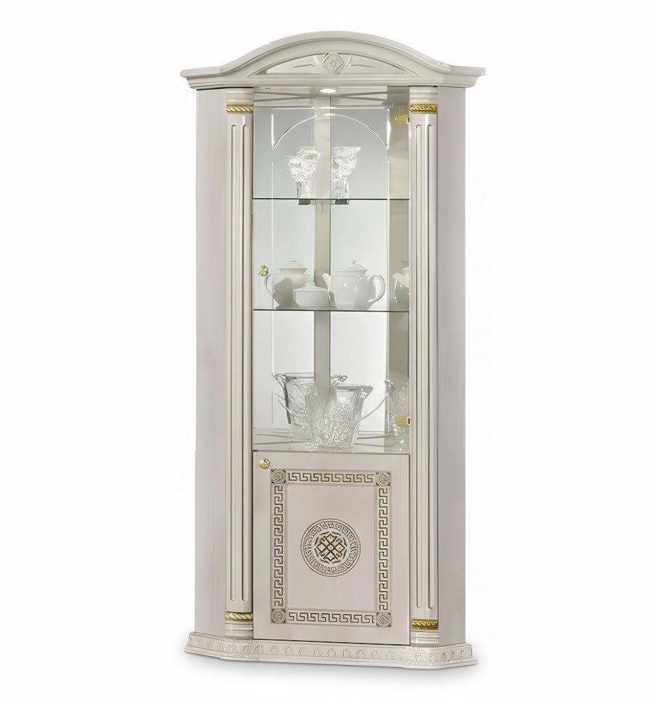 Xlmoebel Eckvitrine Vitrine Anrichte Vitrinen Glas Schrank Schranke Eck Holz Sofort (Eckvitrine) Hergestellt in Europa
