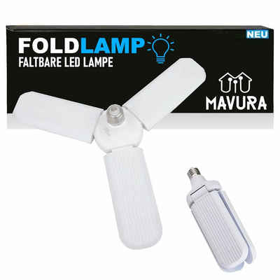 MAVURA LED Arbeitslicht FOLDLAMP Garagenlampe faltbare Lampe LED Glühbirne, Werkstatt Garage Keller Deckenleuchte E27