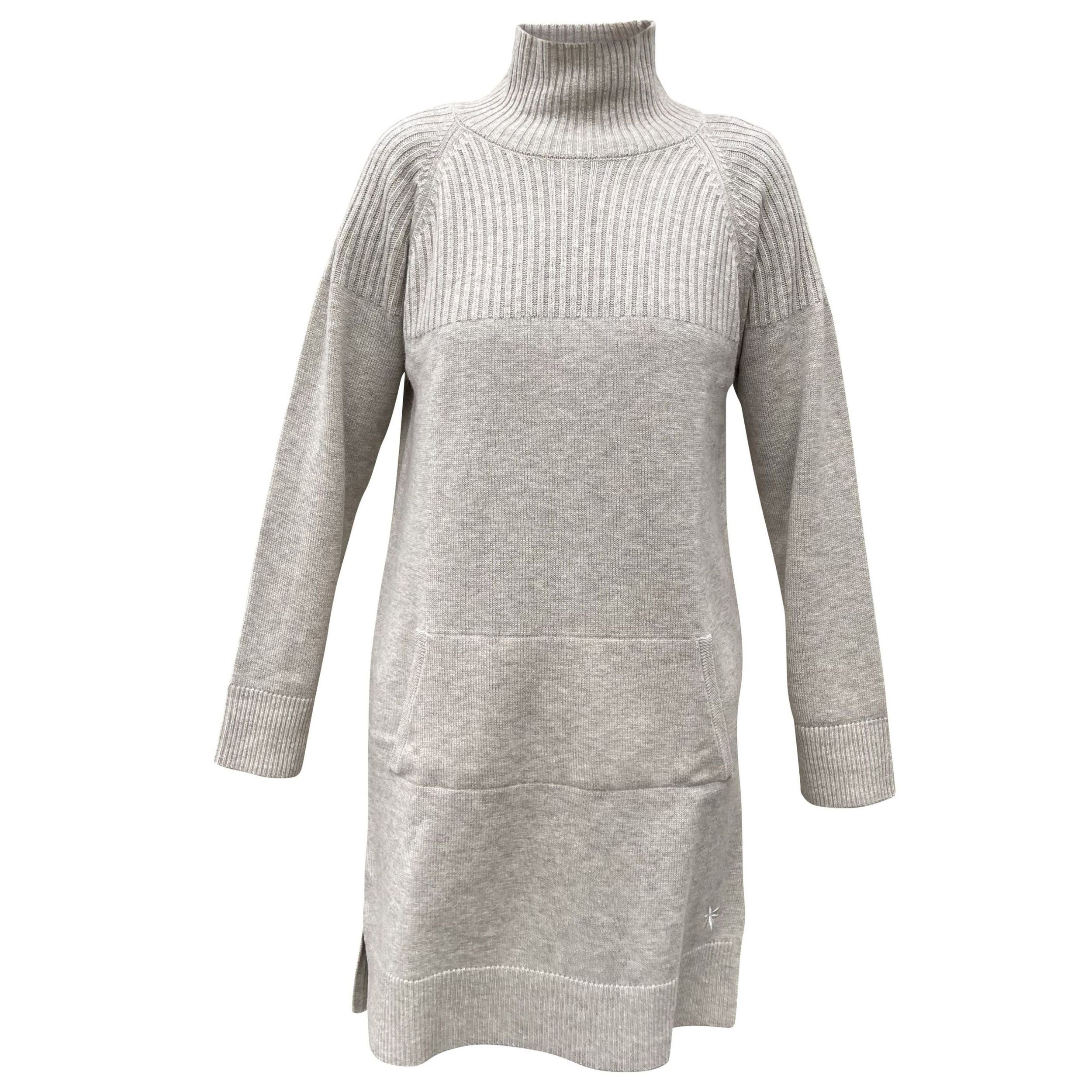 Blue Sportswear Strickkleid Wollkleid mit Kaschmir und Kängurutasche in Beige