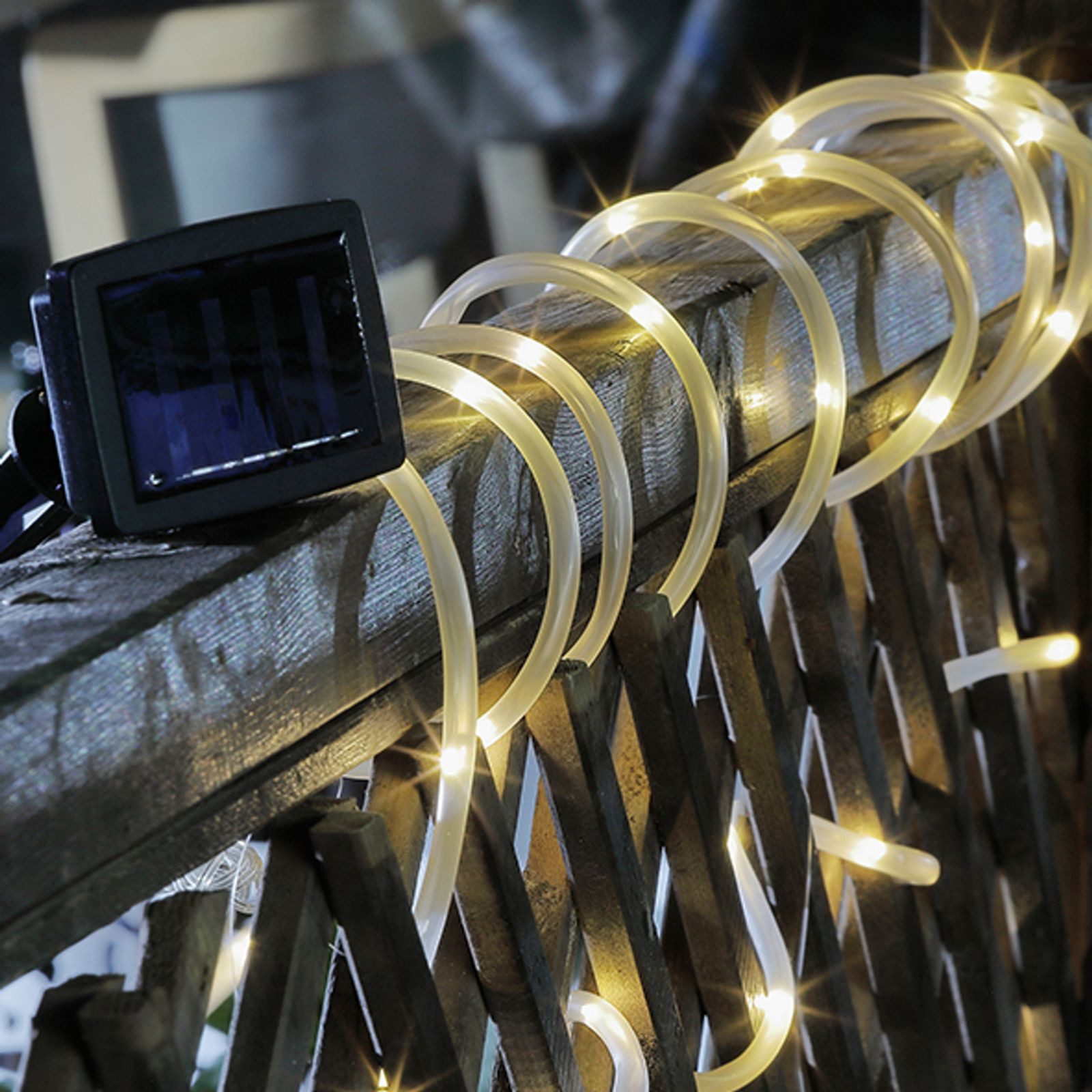 Gravidus LED-Lichterschlauch 50 LED Solar Lichterschlauch Lichterkette Schlauch Wegbeleuchtung