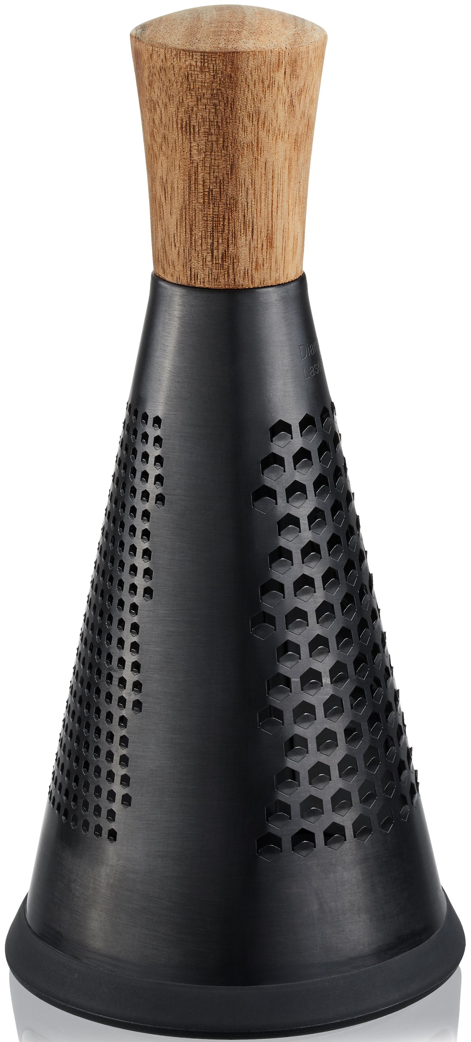 GEFU Küchenreibe Spicetower X-PLOSION®, Edelstahl, Gusseisen, Griff aus Akazienholz und Antirutschfuß