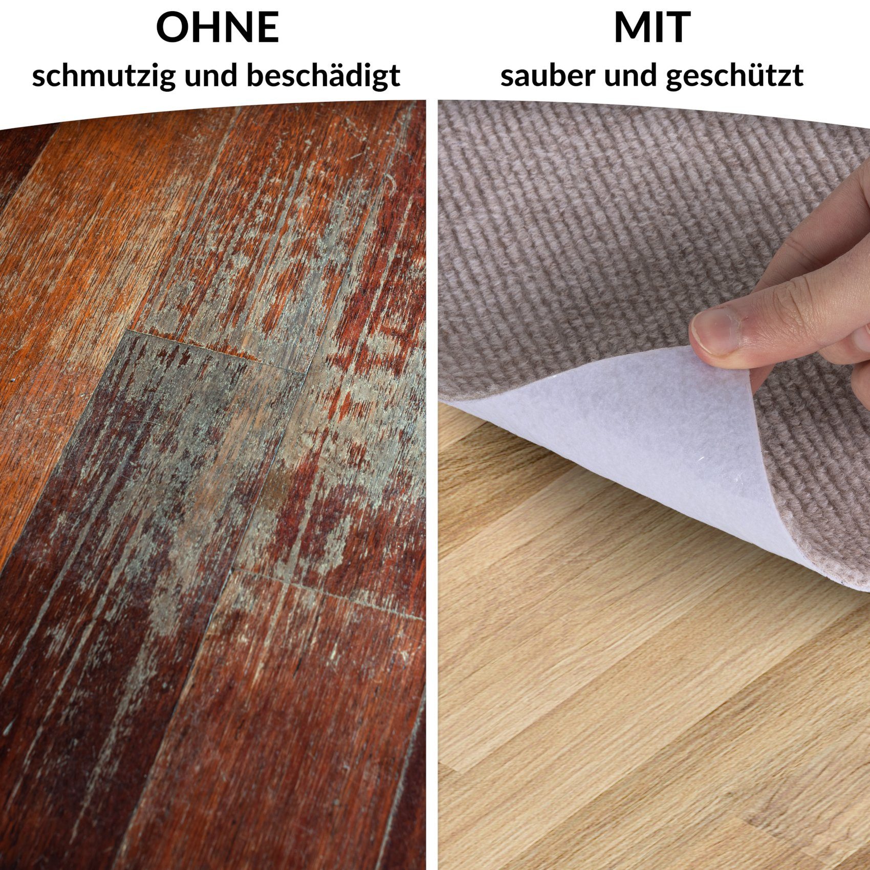 ANRO Bodenschutzmatte NEMESIS Bürostuhl Matte Teppich für Hartboden, Bodenschutz - gerollt, 1-St., Einzelpackung, geräuschdämpfend rutschfest Kurzflor 120x90cm  – Bild 3 von 5