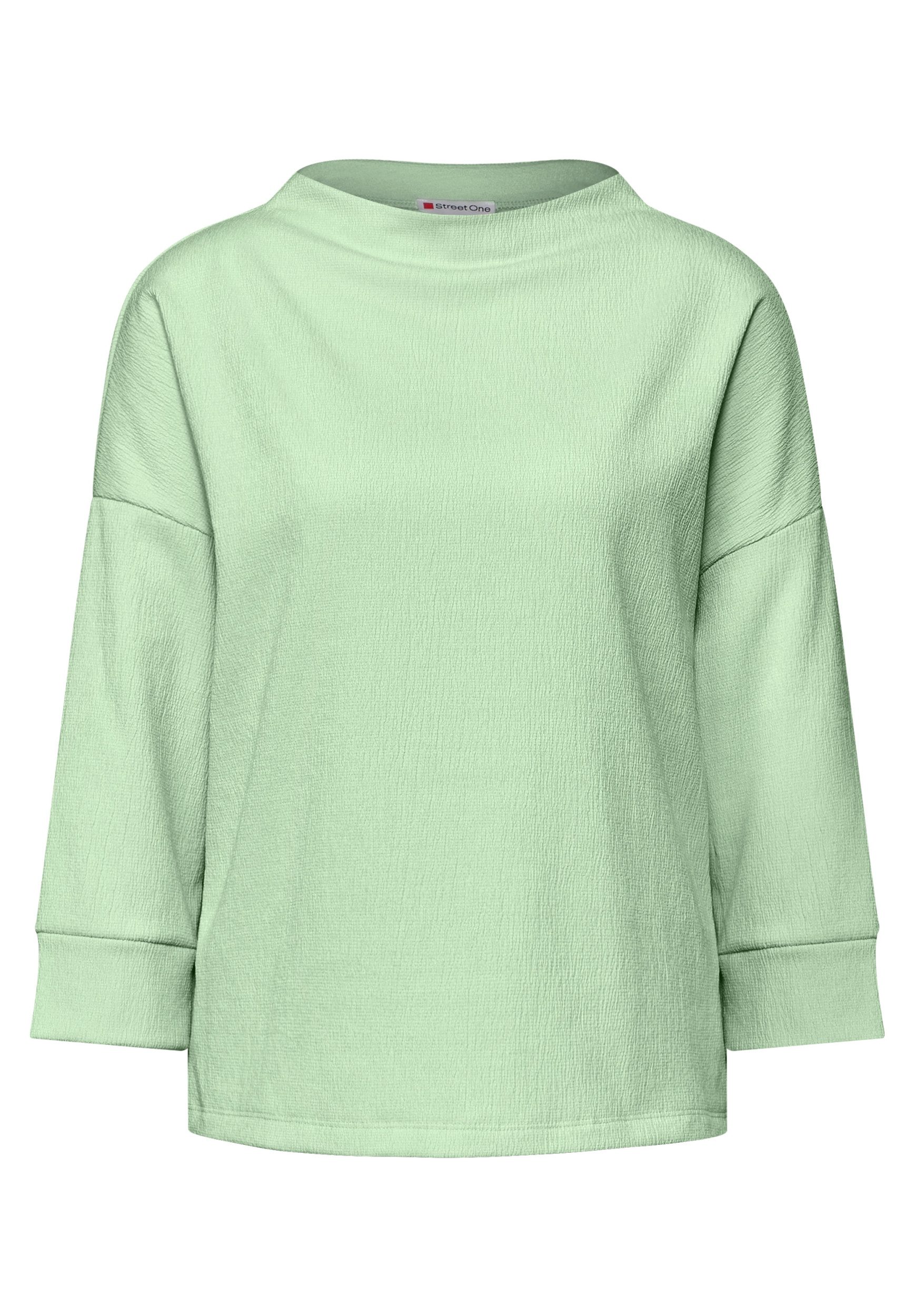 Sweatshirt - Damen Strukturshirt - Turtleneck, 3/4-Arm