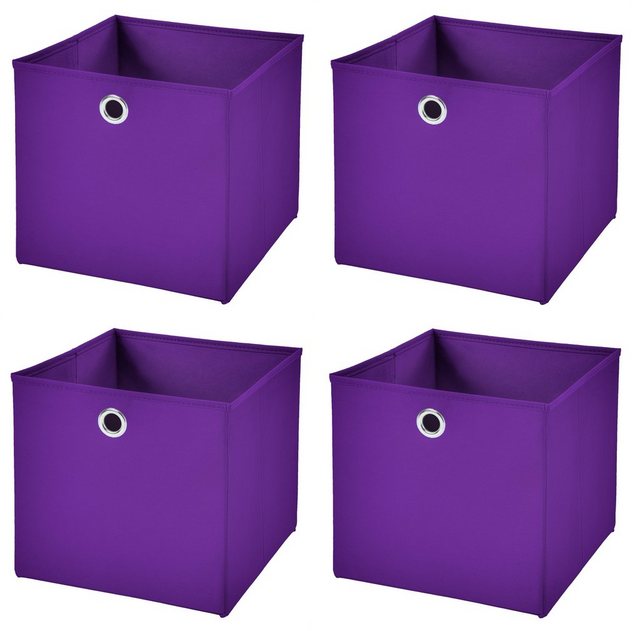 StickandShine Faltbox “4 Stück 33 x 33 x 33 cm Faltbox ohne Deckel Stoffbox Aufbewahrungsbox (4er SET 33x33x33) in verschiedenen Farben 33cm”