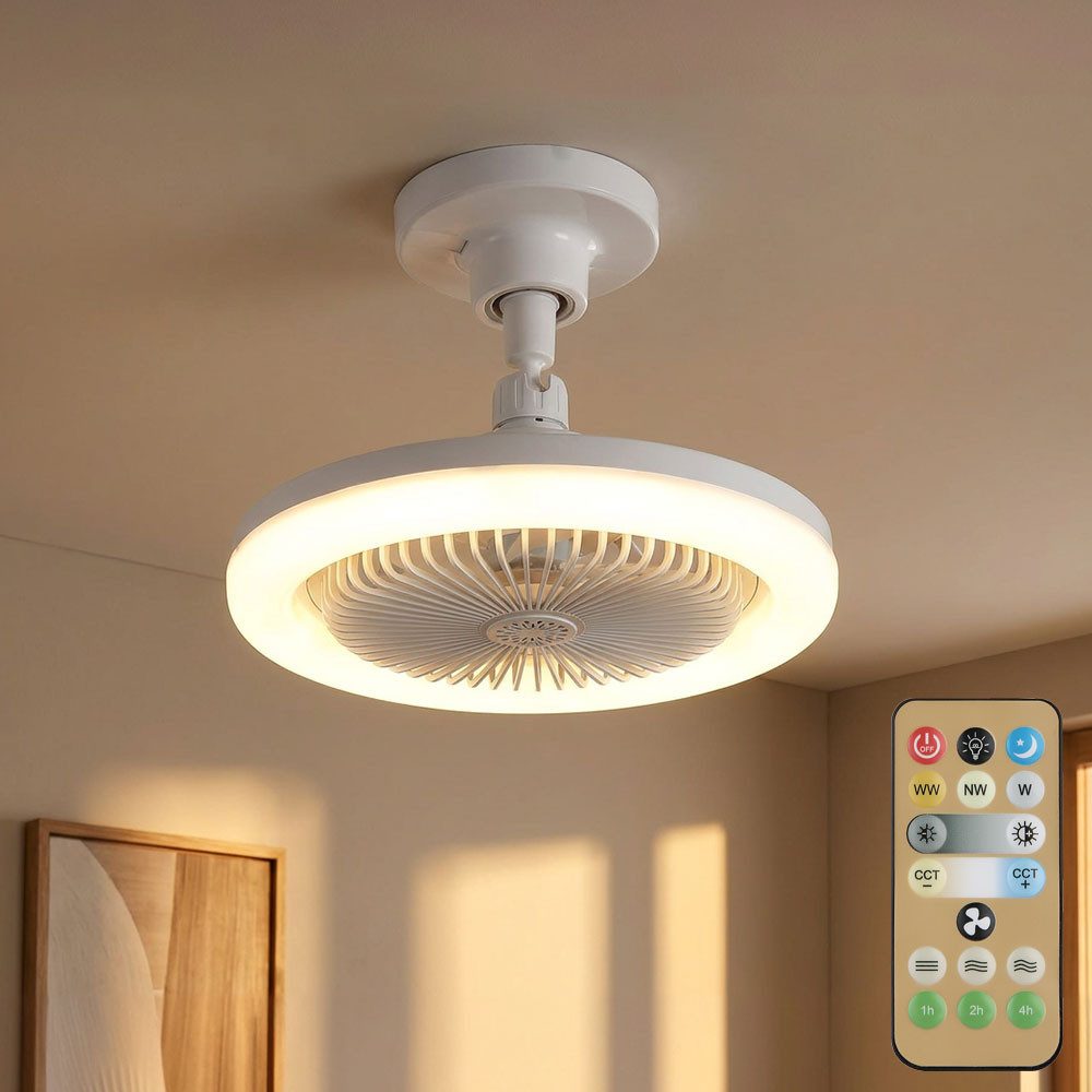 GLOBO LIGHTING Deckenventilator, LED Deckenventilator weiß Fernbedienung Farbwechsler CCT D