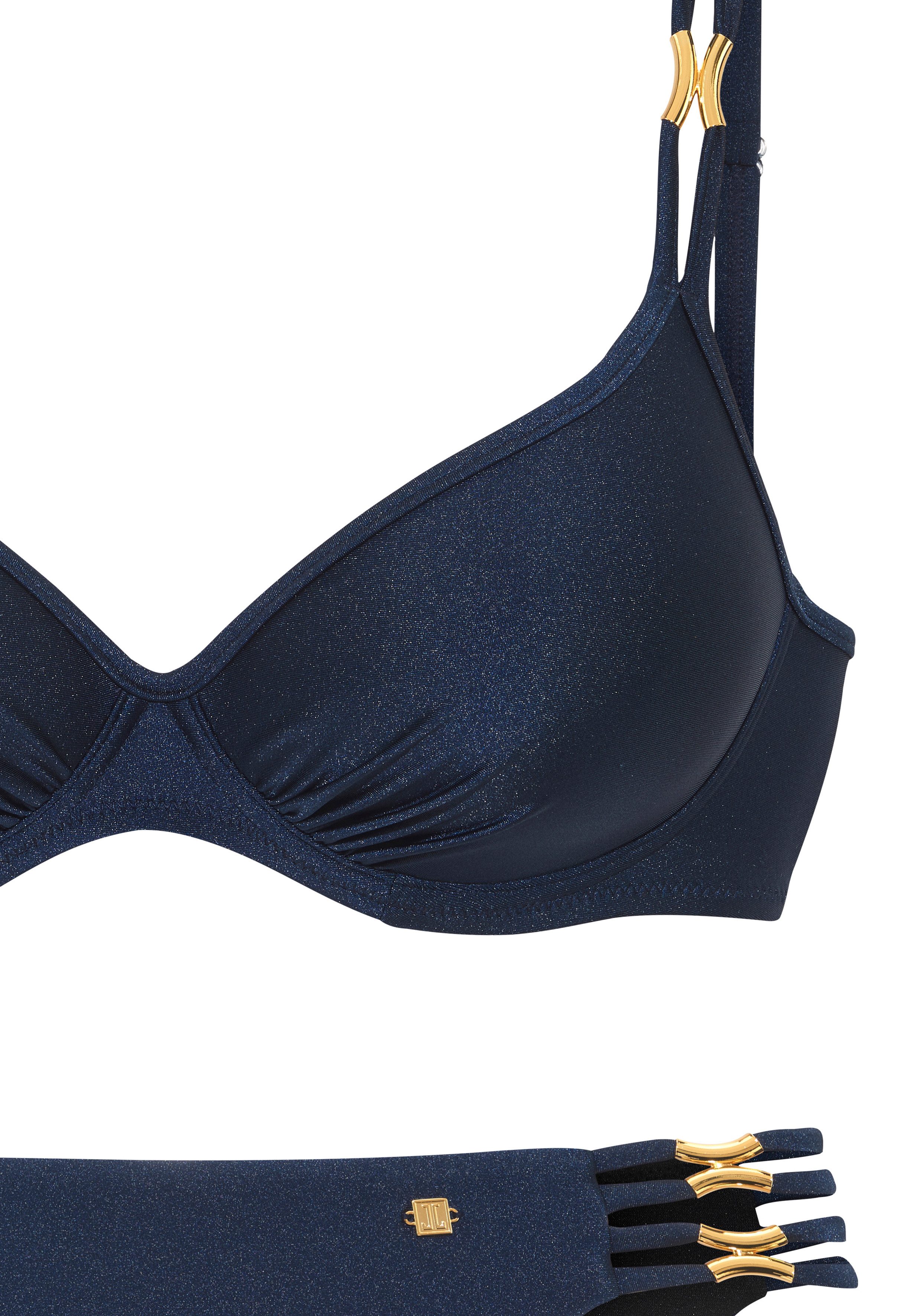 JETTE Bügel-Bikini Giulia mit goldfarbener Glanzbeschichtung und Accessoires