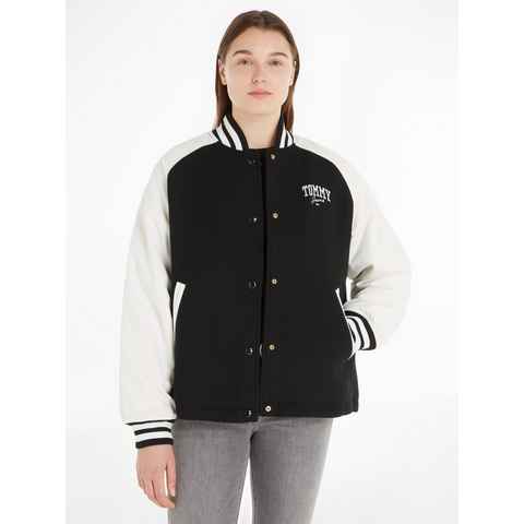 Tommy Jeans Outdoorjacke TJW CORD WOOL MIX LETTERMAN mit Logostickerei