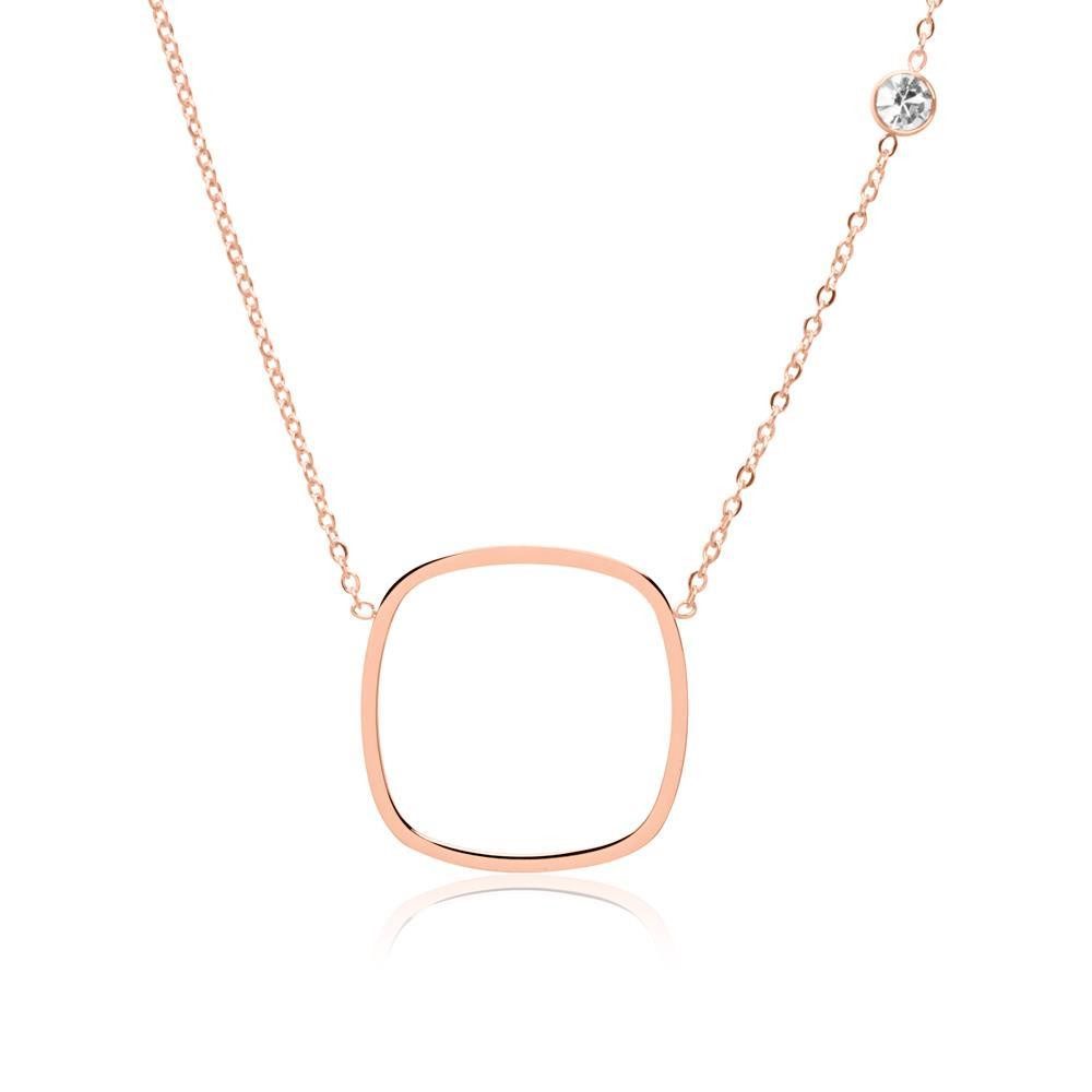 Edelstahlkette Kette Edelstahl rosévergoldet mit Zirkonia