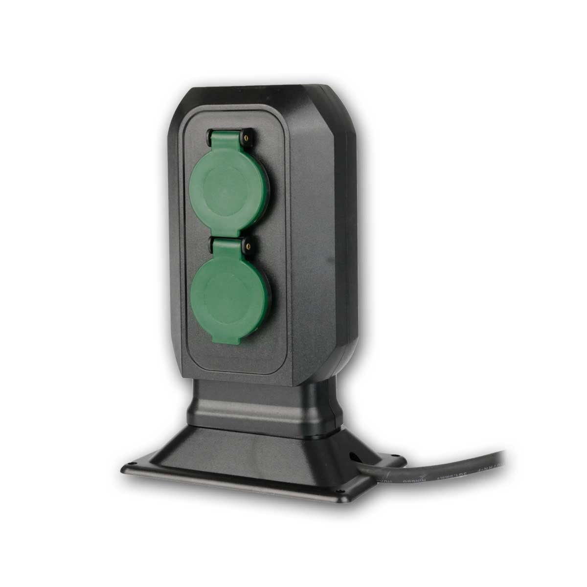 EGB Gartensteckdose Gartensteckdose 2-fach IP44 Erdspieß/Bodenmontage