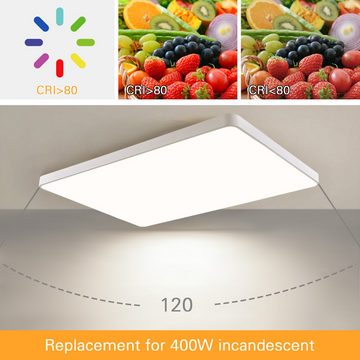 JDONG LED Deckenleuchte dimmbar mit Fernbedienung 72W Schwarz/Weiß Deckenlampe Rechteckig, LED fest integriert, Kaltweiß, Warmweiß, Neutralweiß, Tageslichtweiß, Wohnzimmerlampe Metall Modern-Design, fur Schlafzimmer Esszimmer