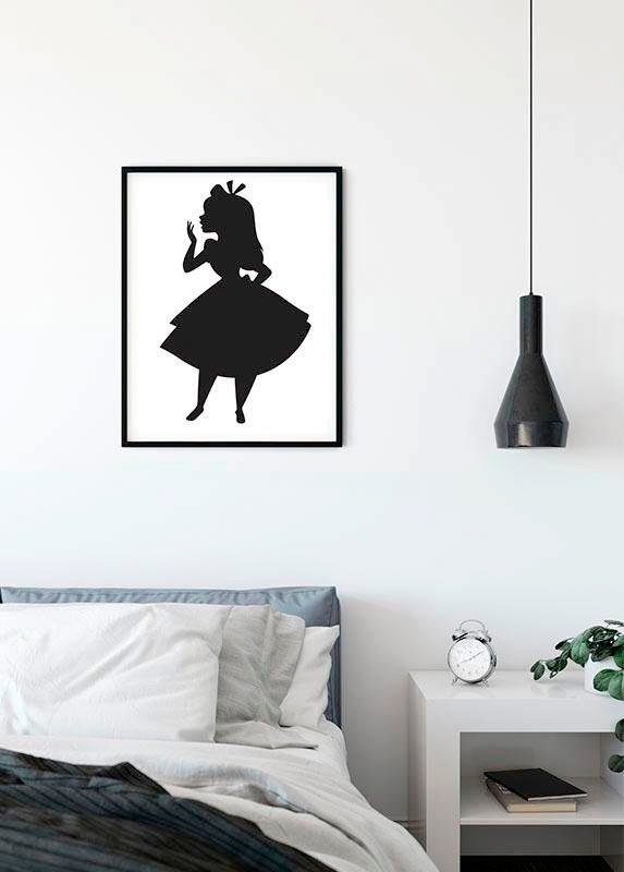 Komar Poster Alice Silhouette, St), (1 Schlafzimmer, Wohnzimmer Disney Kinderzimmer
