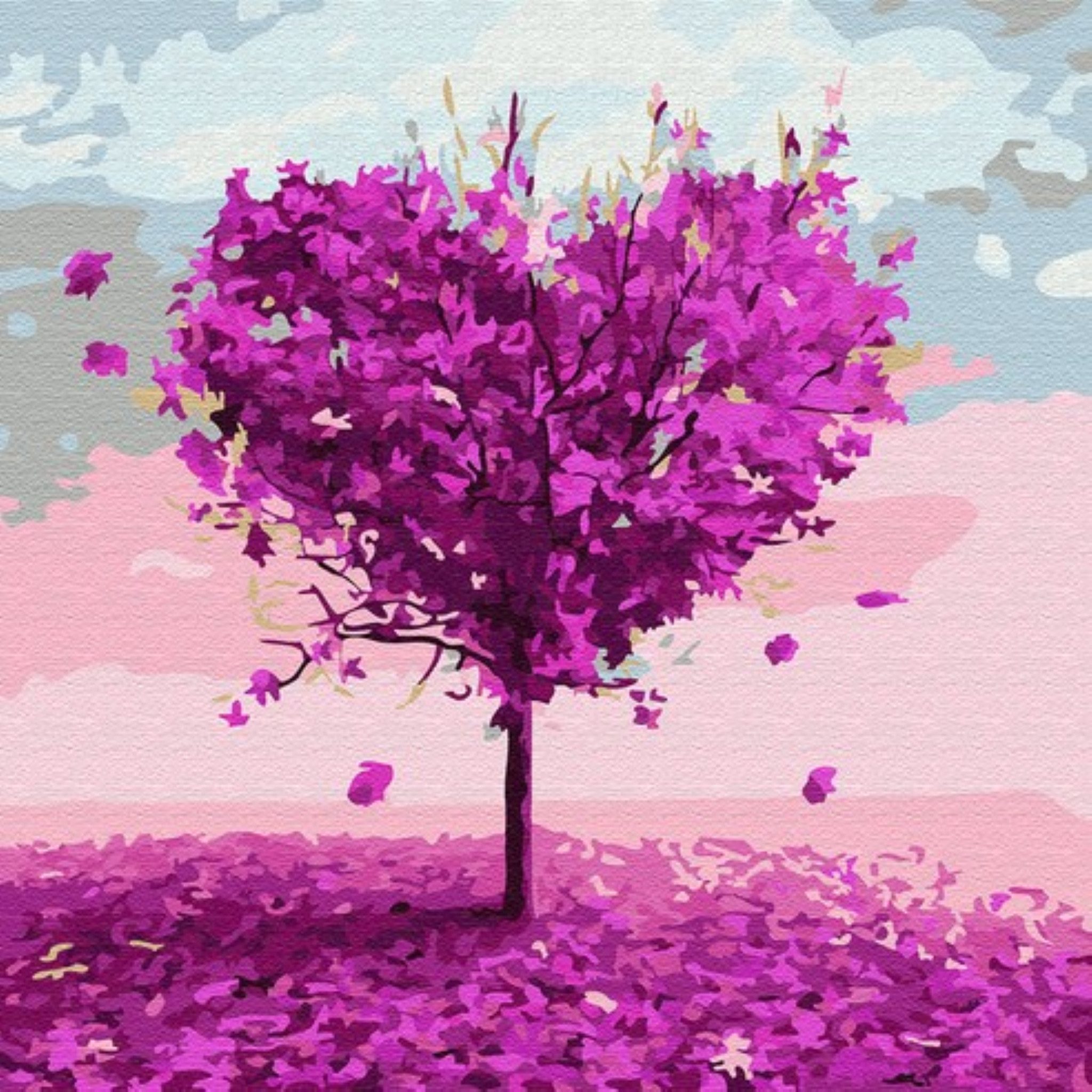Malen nach Zahlen 5d Diamond Painting Herzbaum Malen nach Zahlen 30x30cm