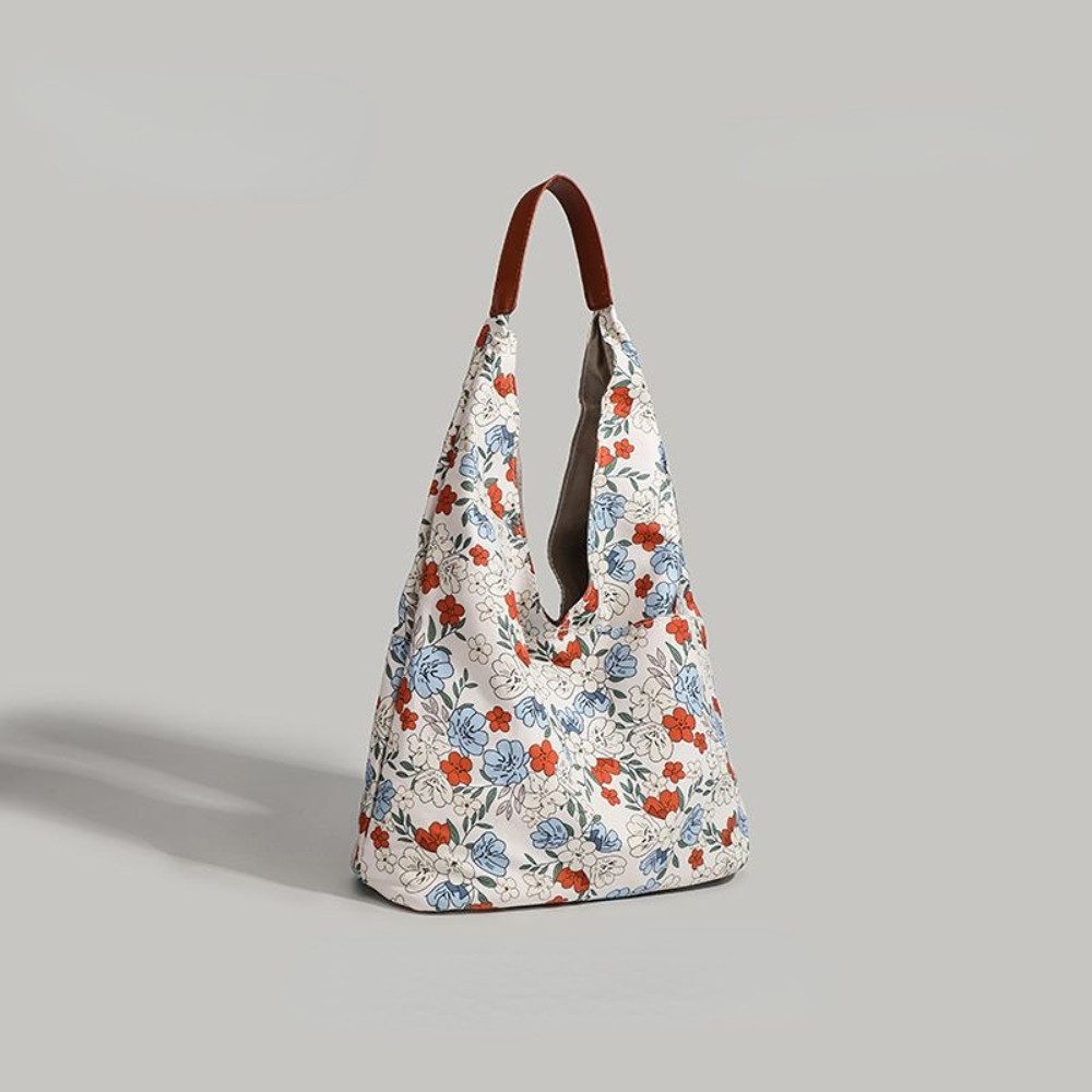 Blusmart Schultertasche Blumen-Canvas-Umhängetasche (Unterarmtasche/Große Tragetasche, Für verschiedene Anlässe geeignet), Das perfekte Geschenk für Frauen