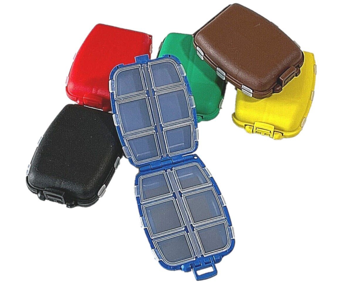 Anplast Angelkoffer Tackle Box S Gelb Zubehörbox mit 12 lose Haken Magnet Wirbel Kammerbehälter