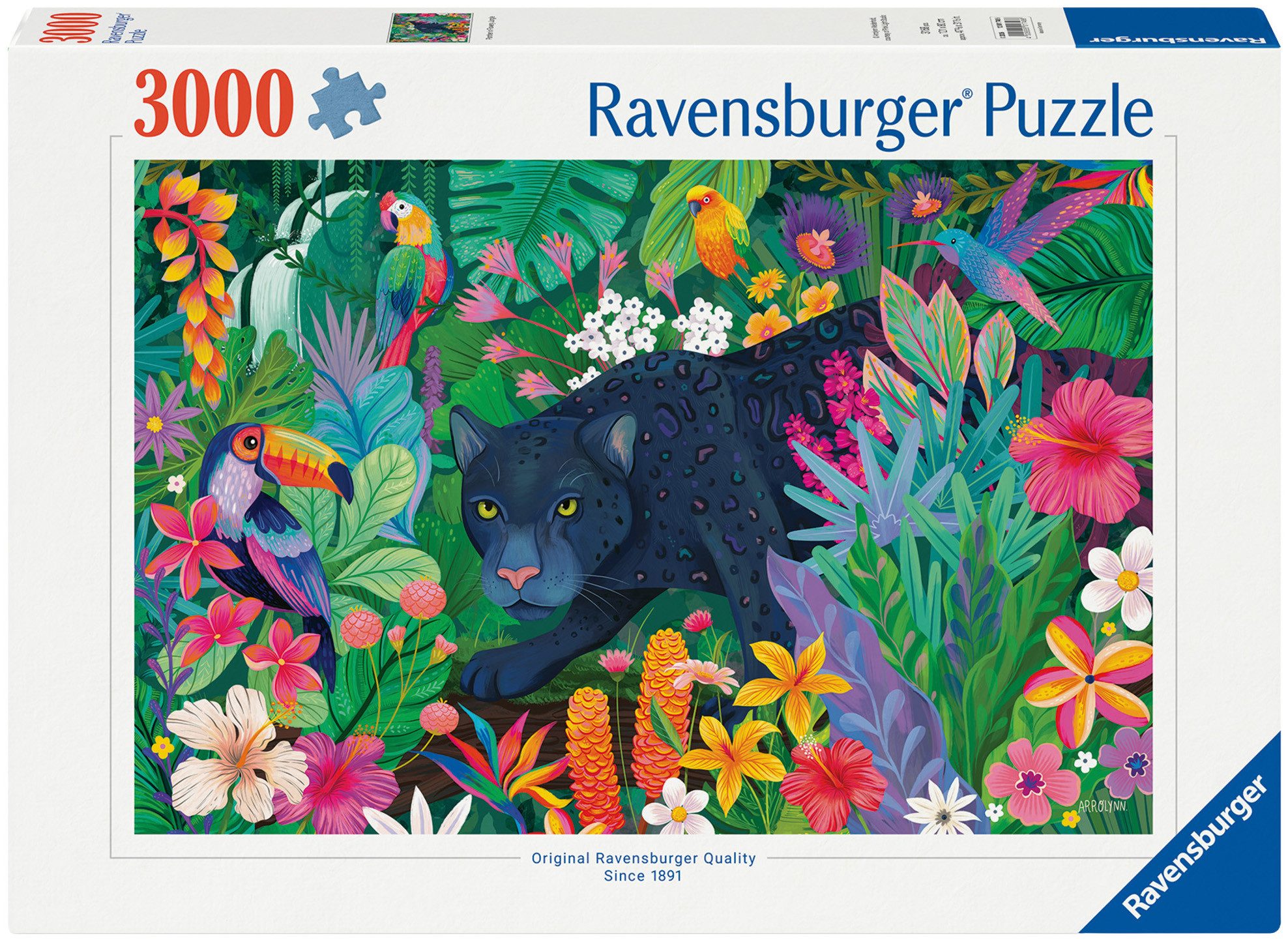 Ravensburger Puzzle Panther im blühenden Dschungel, 3000 Puzzleteile, Made in Germany
