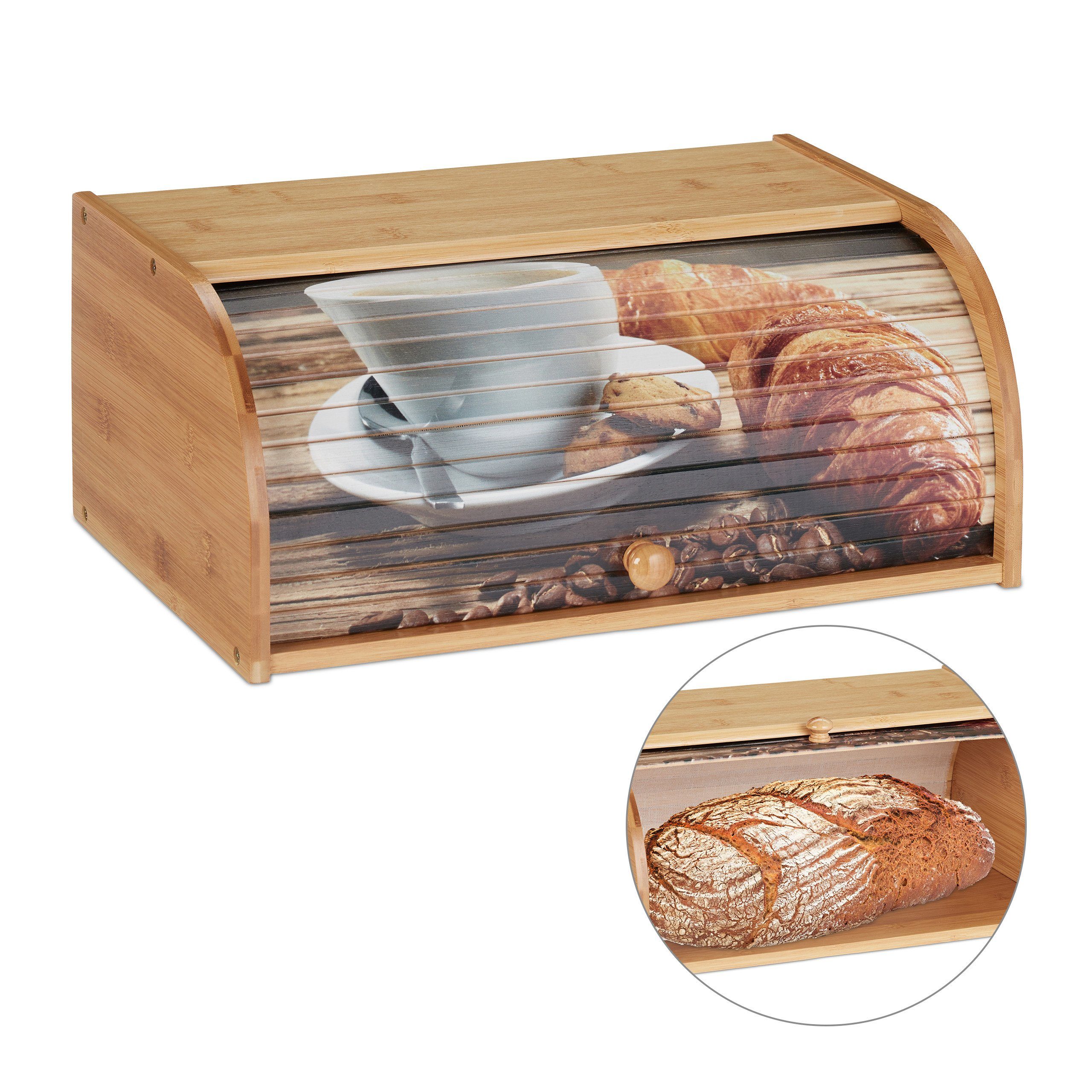 Brotkasten Edelstahl Brotbox Brotbehälter Brotkiste mit Sichtfenster Rolldeckel