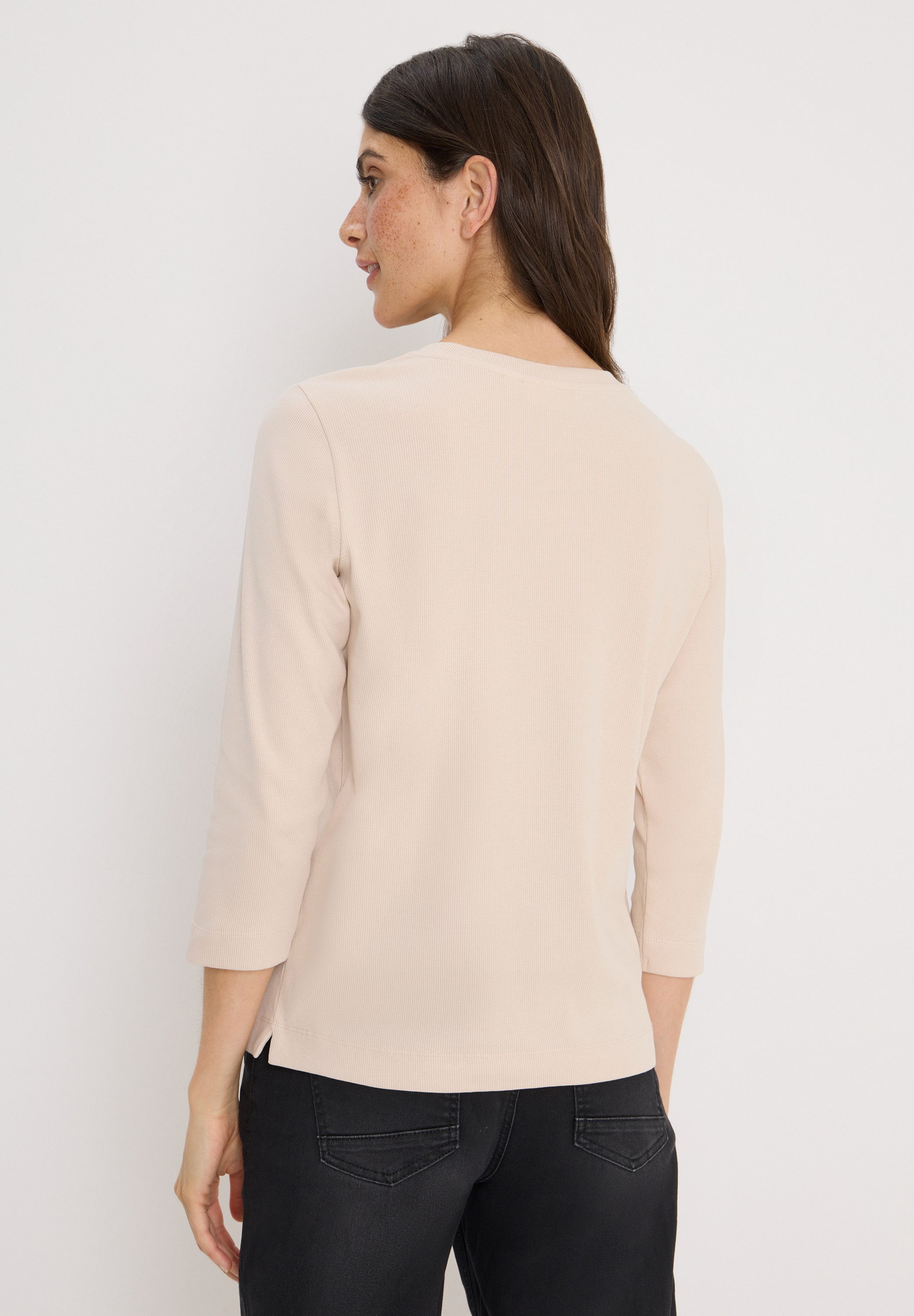 CECIL Rundhalsshirt aus Baumwolle mit Stretchante