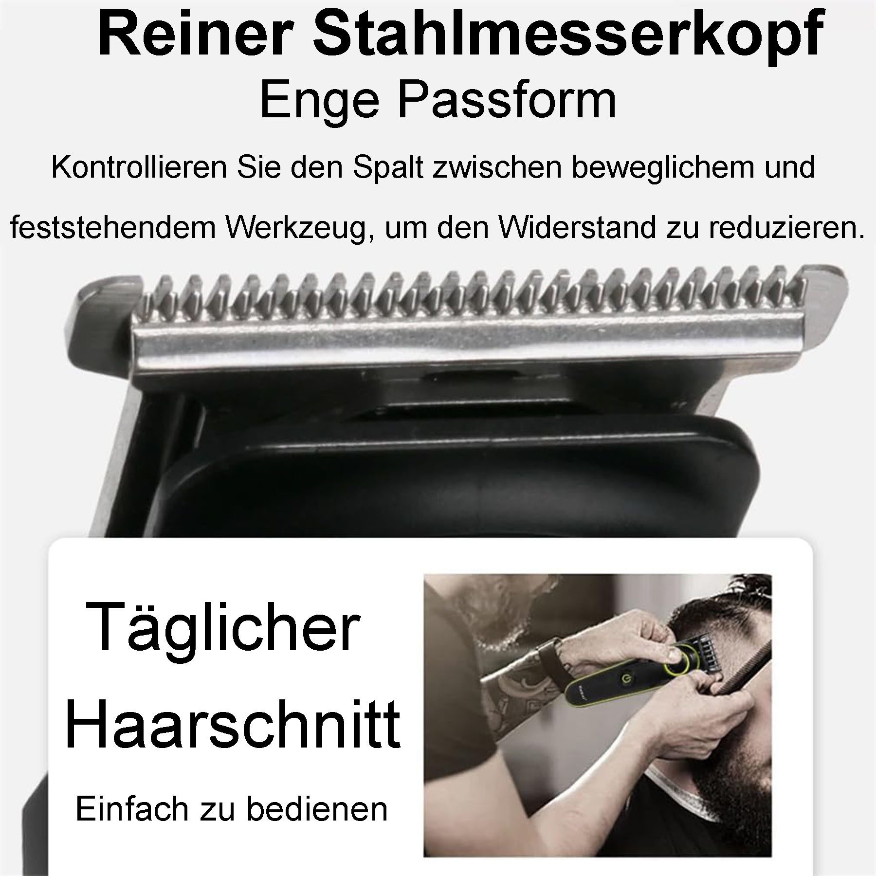 Senmudi Haarschneider Elektrorasierer wiederaufladbar kabellos waschbar 5-in-1-Haarschneider, Hochwertiger Li-Akku, über Steckdose oder USB wiederaufladbar, Für glattes, schnelles und präzises Trimmen aller Haartypen