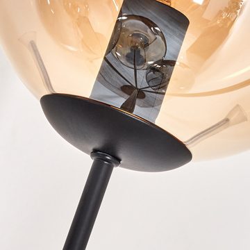 hofstein Stehlampe Stehlampe aus Metall/Glas in Schwarz/Rauchfarben/Bernstein, ohne Leuchtmittel, Leuchte mit Glasschirmen(15cm), Schalter, 5xE14, ohne Leuchtmittel