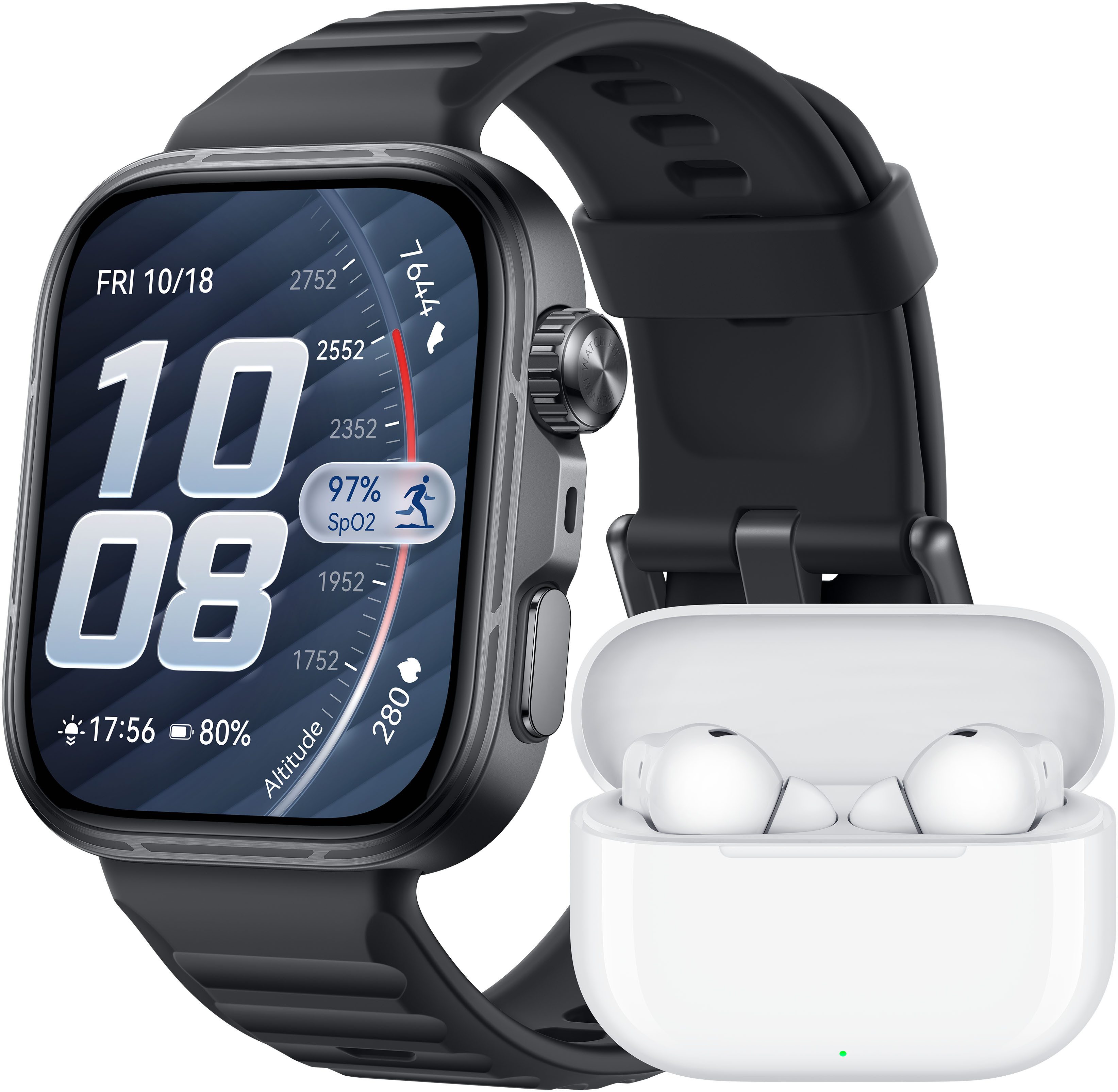 Huawei SET: FreeBuds SE 4 ANC wireless In-Ear-Kopfhörer + Watch Fit 5 Pro Smartwatch (4,9 cm/1,92 Zoll), Brillantes Display, EKG, präzises Schlaftracking, NFC-Zahlung