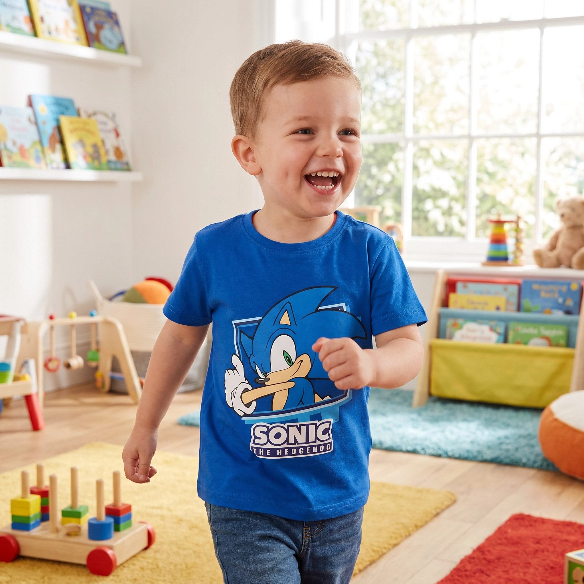 Sonic The Hedgehog Print-Shirt Sonic The Hedgehog Kinder Junge kurzarm T-Shirt Shirt Gr. 98 bis 128 - 100% Baumwolle