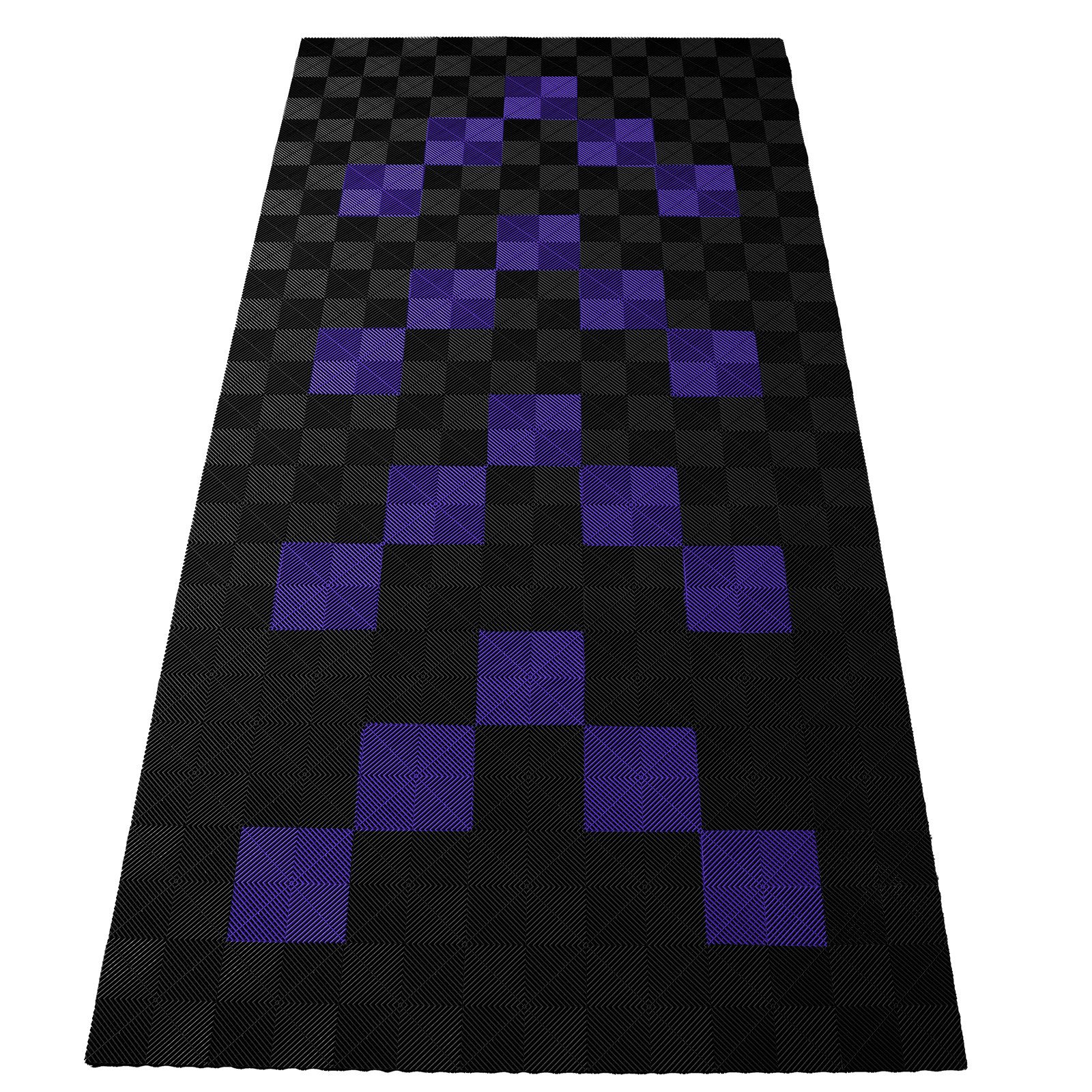 RAMROXX Klickfliesen Performance Bodenfliesen Garagenboden 2,8mx5,6m Schwarz Violett 1