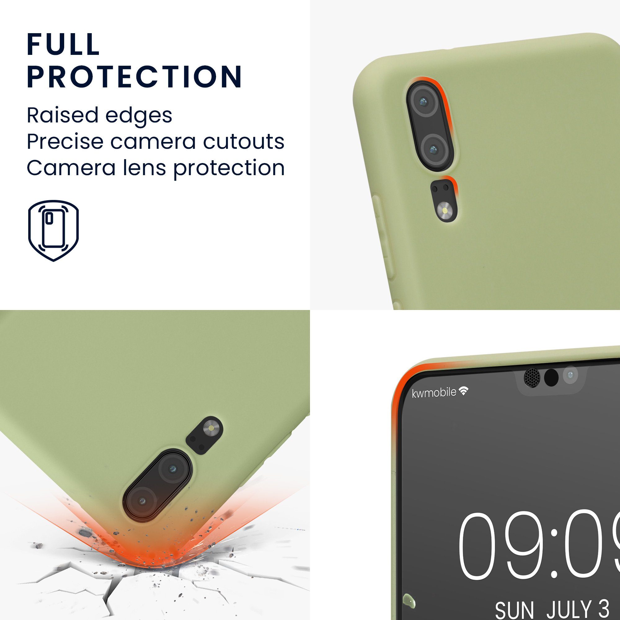 kwmobile Handyhülle Handyhülle für Huawei P20 Hülle, Weiches Handy Silikon Case - Schutzhülle Cover